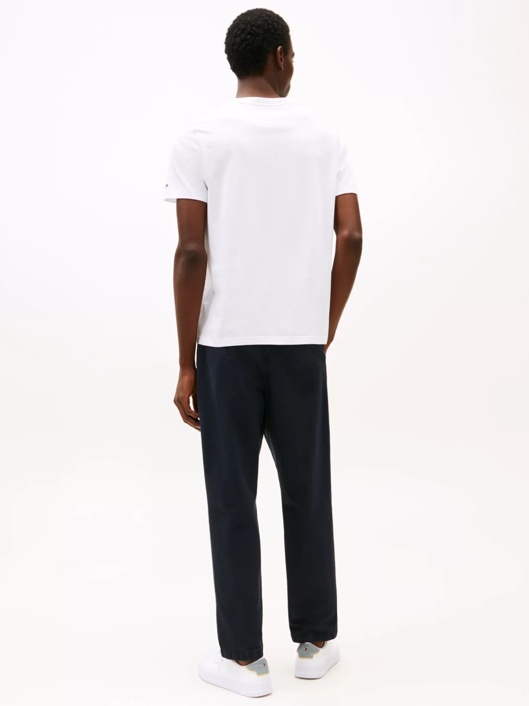 Tommy Hilfiger Rundhals-T-Shirt mit Logo WHITE Sale