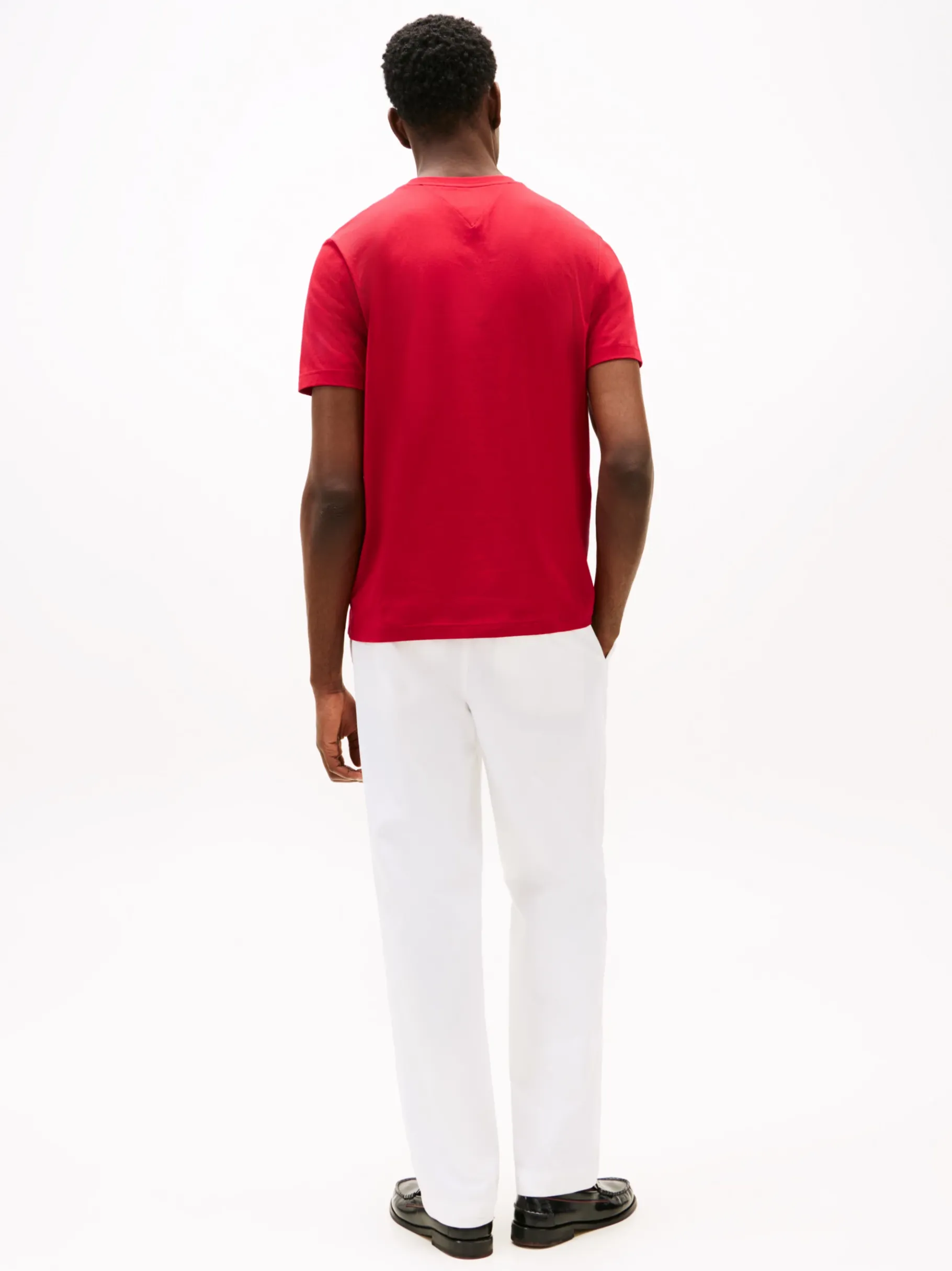 Tommy Hilfiger Rundhals-T-Shirt mit Logo MEDIUM RED Flash Sale