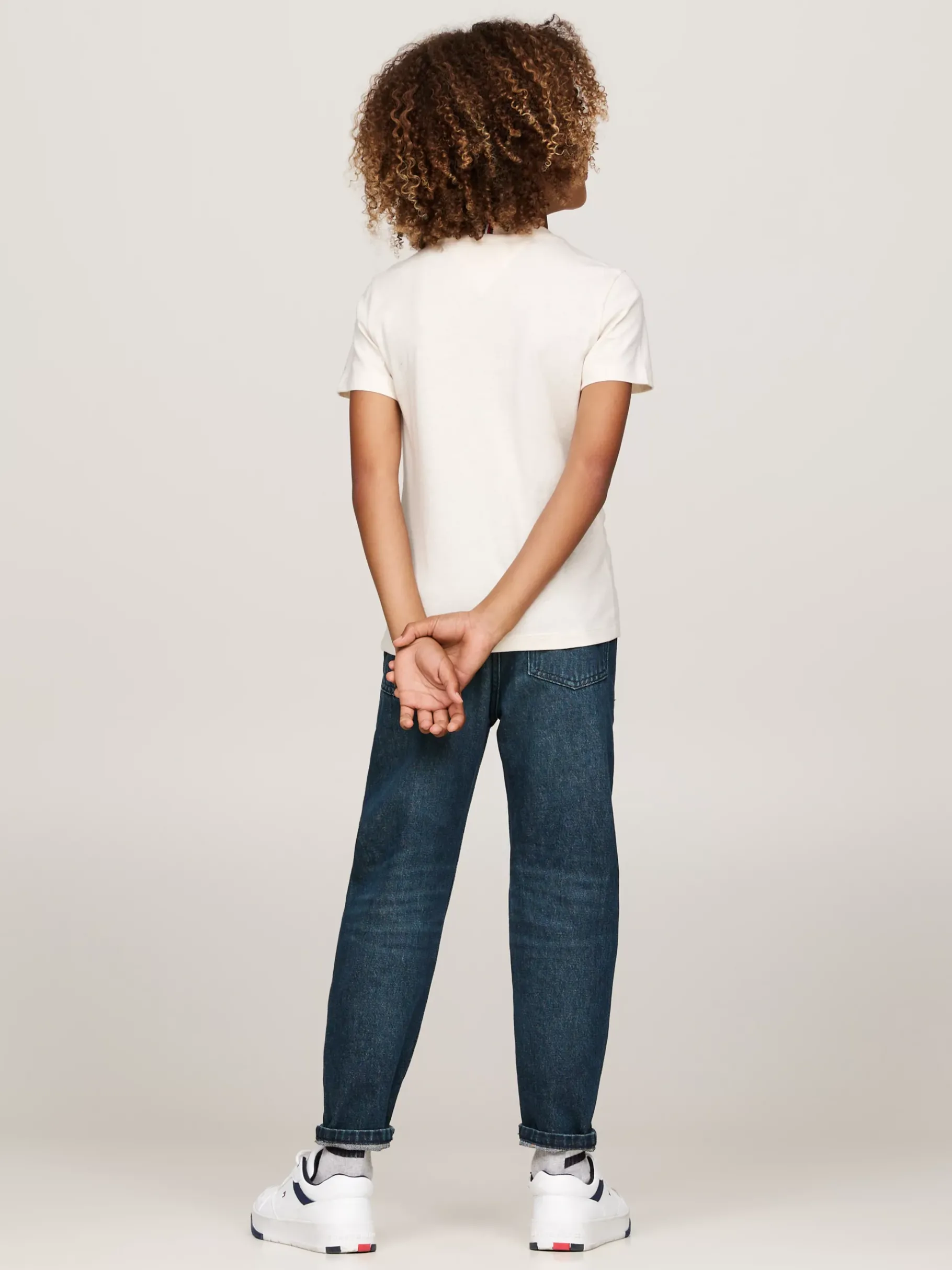 Tommy Hilfiger Rundhals-T-Shirt mit Logo CALICO HEATHER Outlet