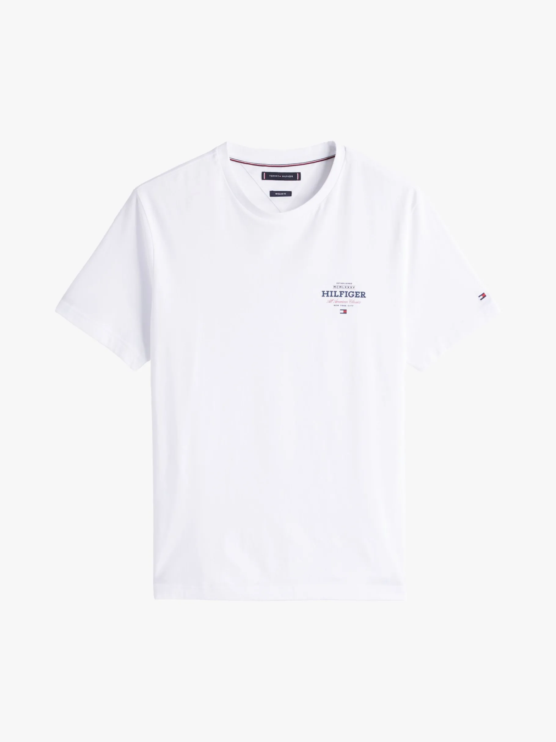 Tommy Hilfiger Rundhals-T-Shirt mit Logo WHITE Sale