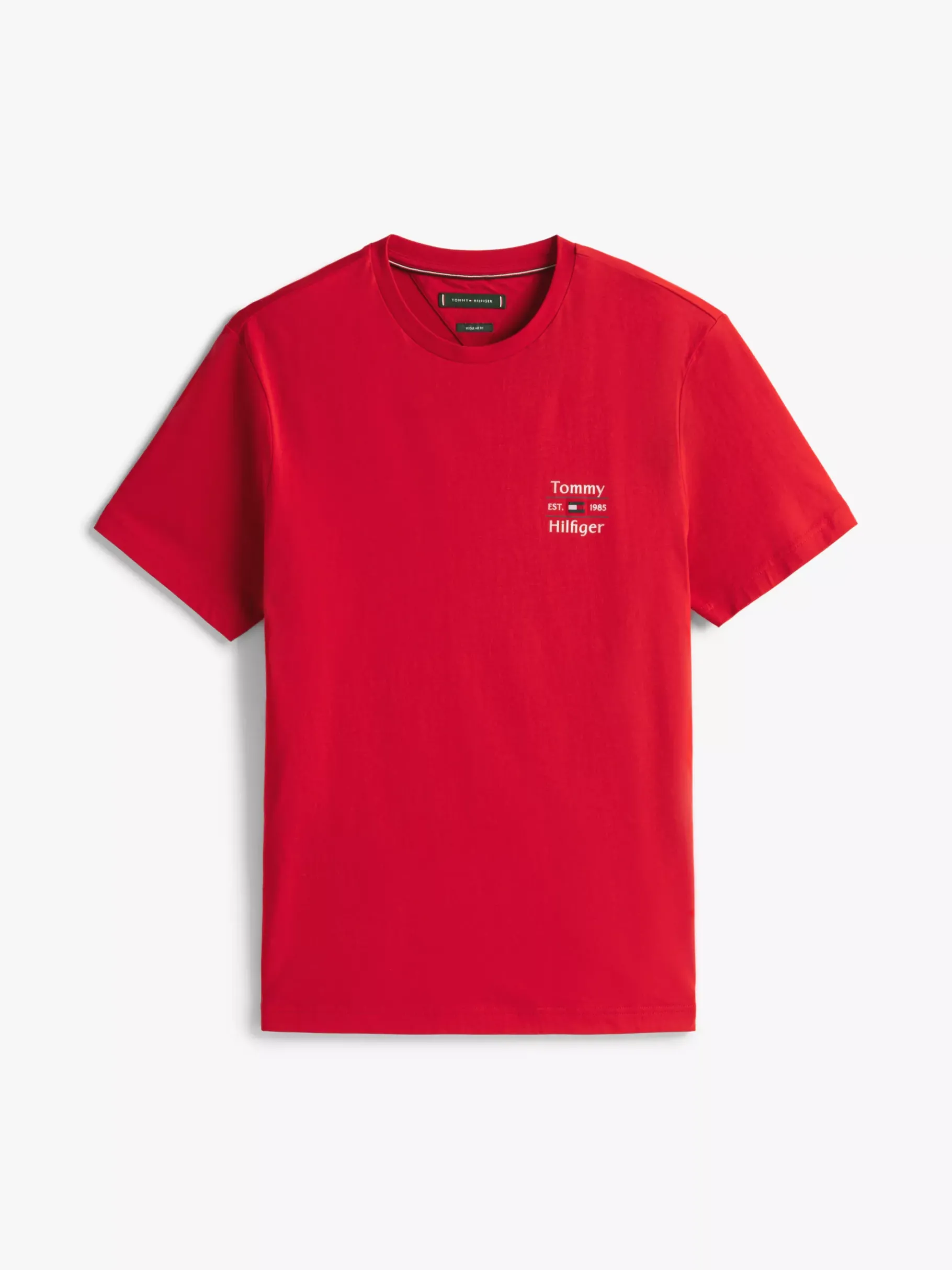 Tommy Hilfiger Rundhals-T-Shirt mit Logo MEDIUM RED Flash Sale