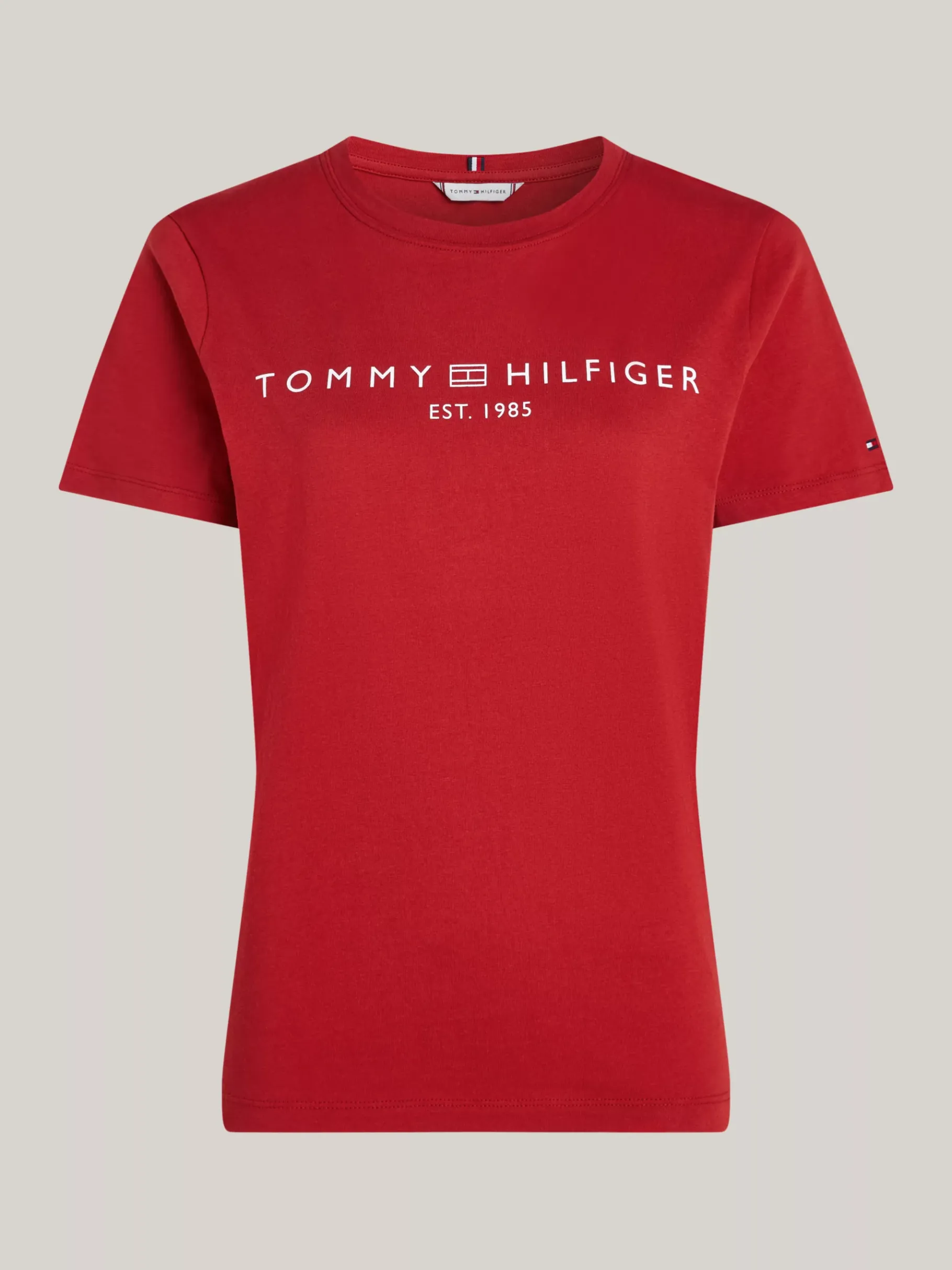 Tommy Hilfiger Rundhals-T-Shirt mit Logo DARK MAGMA Store