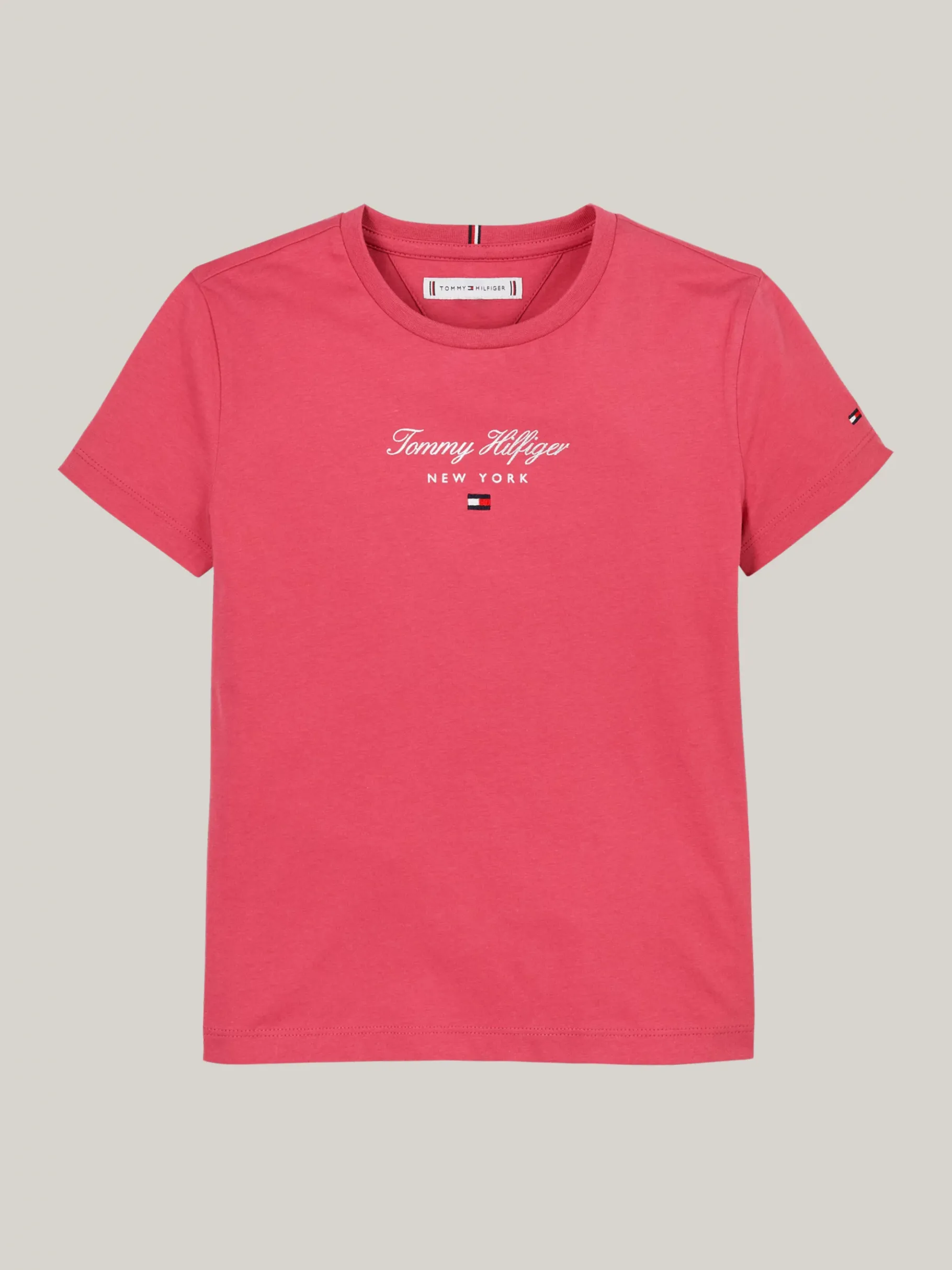 Tommy Hilfiger Rundhals-T-Shirt mit Metallic-Logo HERITAGE PINK Discount