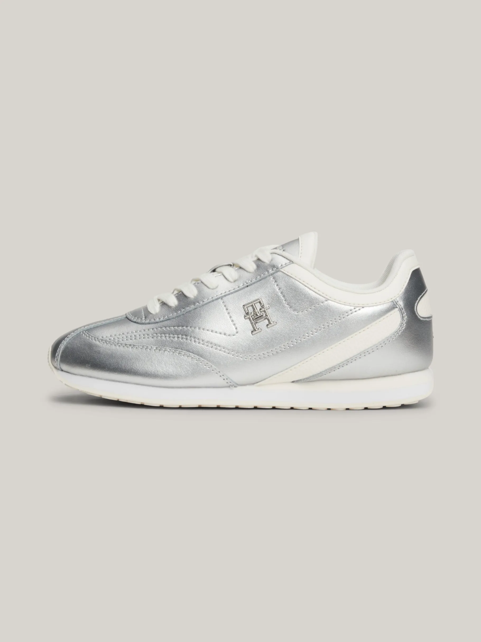 Tommy Hilfiger Runner-Sneaker aus Leder mit Metallic-Finish SILVER Shop