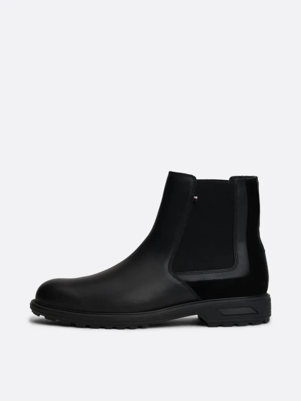 Tommy Hilfiger Rutschhemmender Hybrid-Chelsea-Boot aus Leder BLACK Online