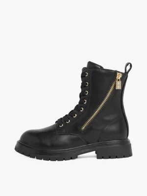 Tommy Hilfiger Rutschhemmender Lace-up Biker-Stiefel BLACK Store