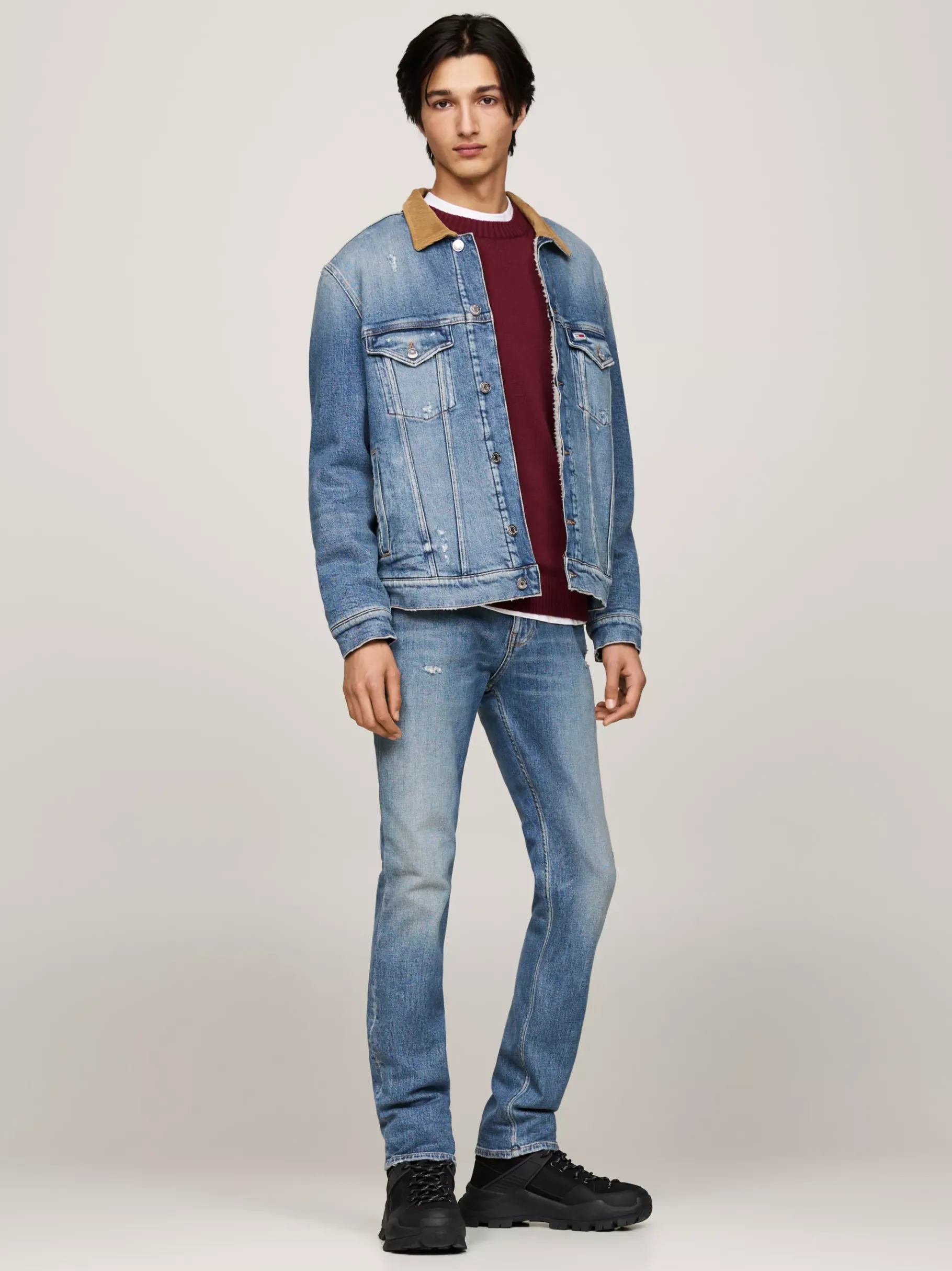 Tommy Hilfiger Rutschhemmender Lederstiefel im Hybrid-Design BLACK Outlet