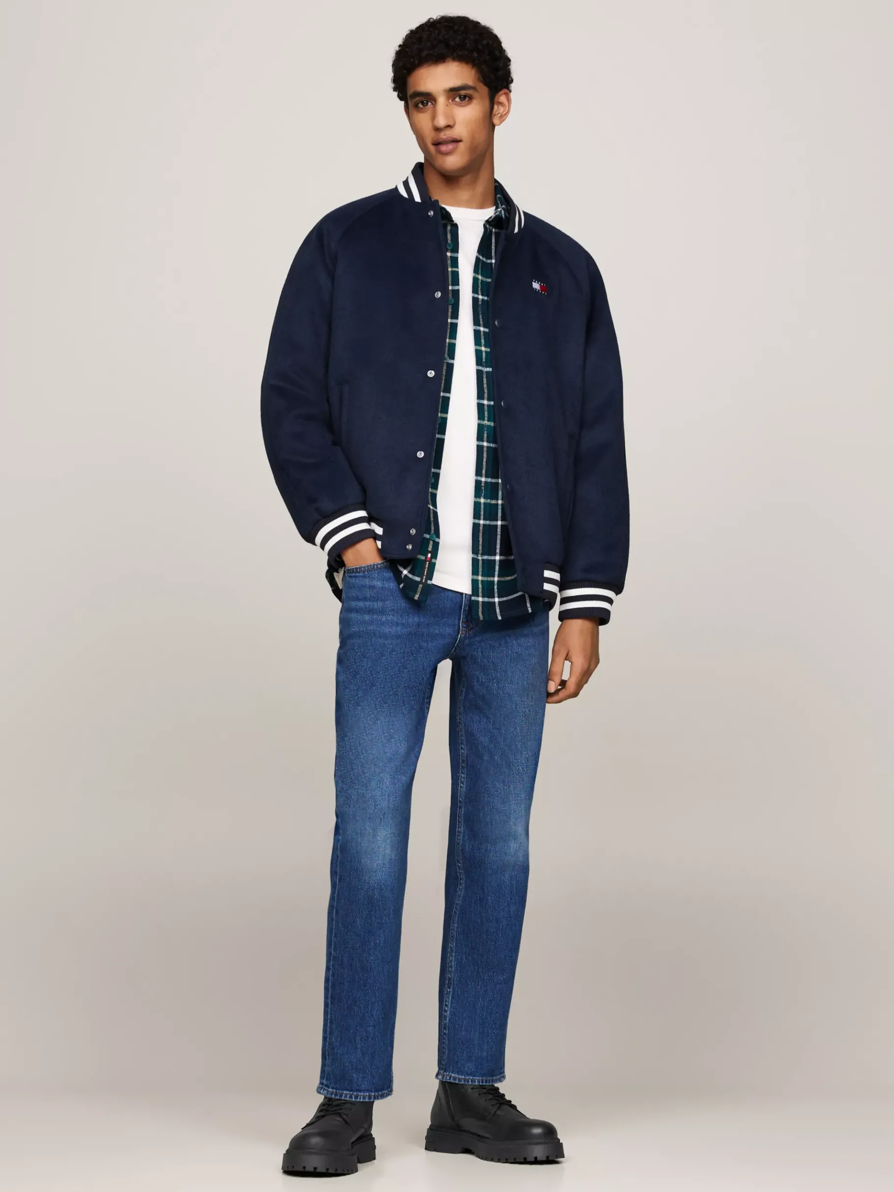 Tommy Hilfiger Rutschhemmender Narbenleder-Schnürstiefel BLACK Discount