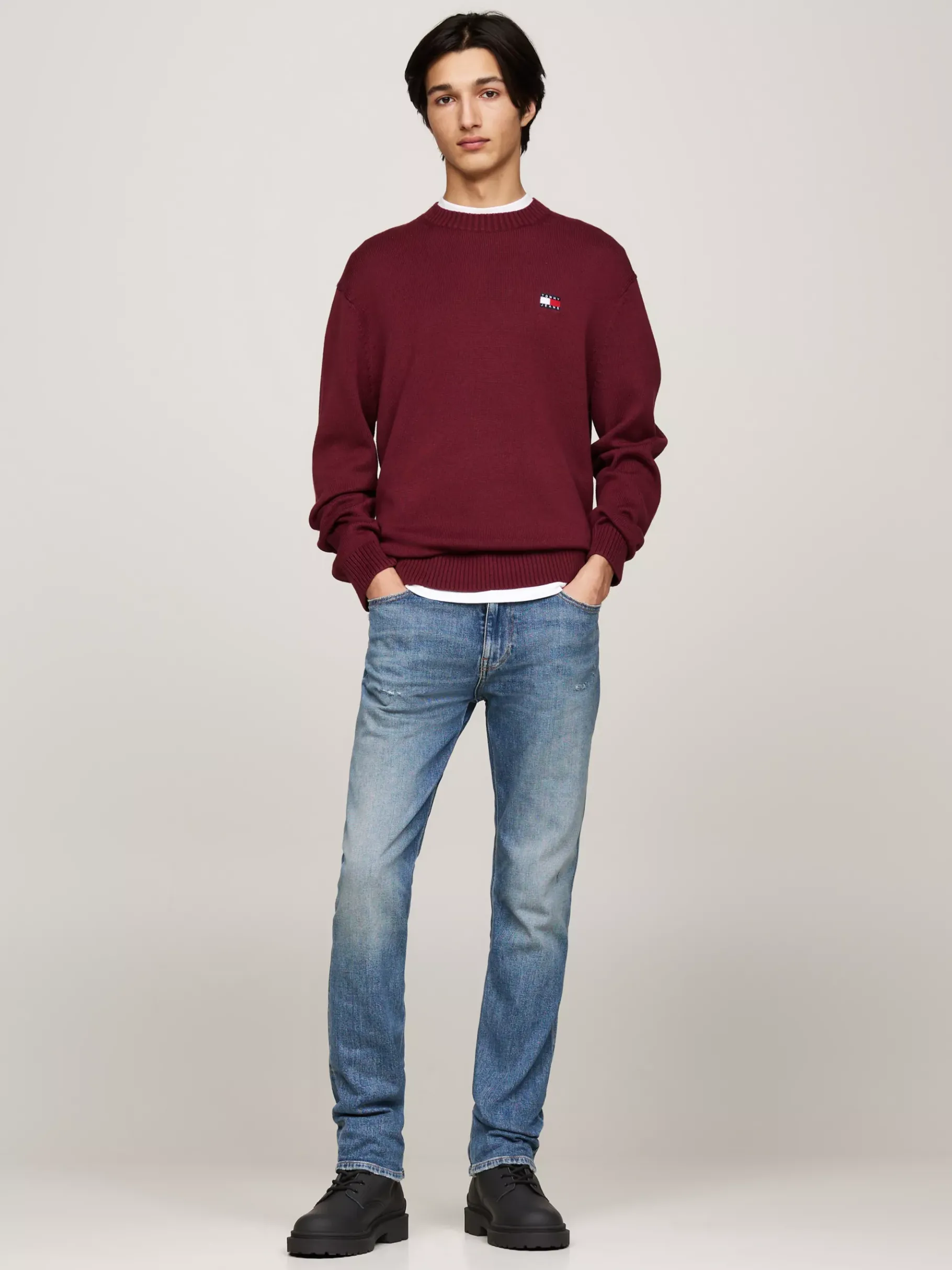 Tommy Hilfiger Rutschhemmender Schnürstiefel aus mattem Leder BLACK Clearance