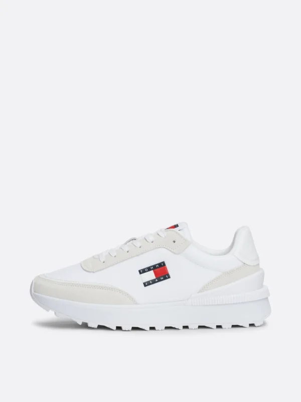 Tommy Hilfiger Rutschhemmender, strukturierter Runner-Sneaker WHITE Clearance
