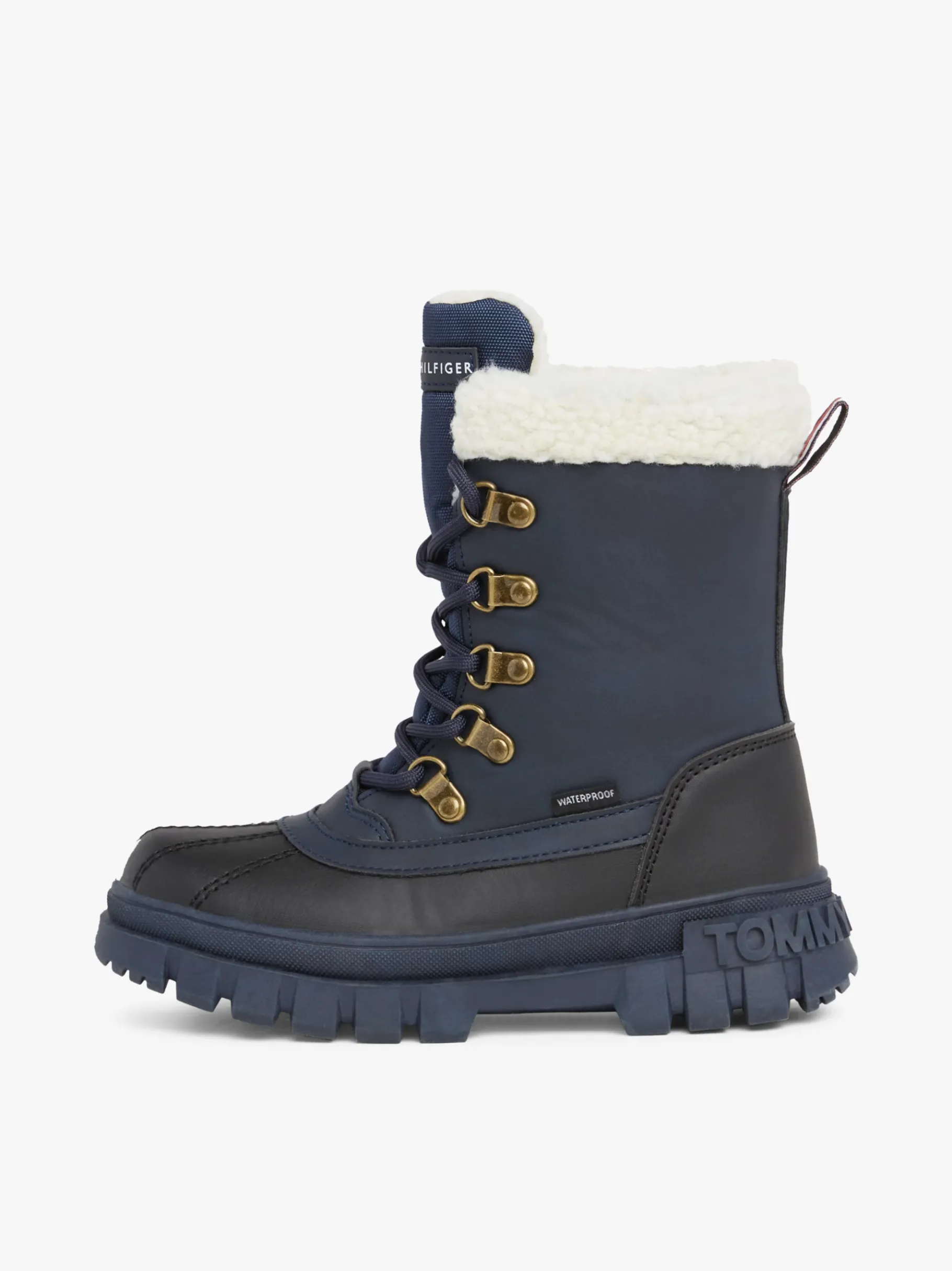 Tommy Hilfiger Rutschhemmender wasserabweisender Schnürstiefel BLUE Flash Sale