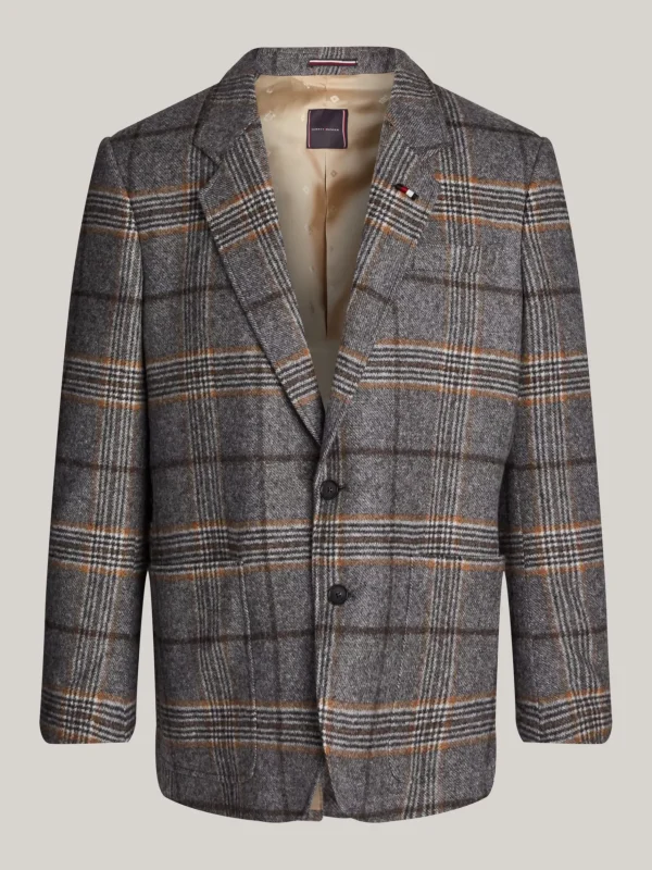 Tommy Hilfiger Sakko aus Wollmix mit Fensterkaro-Muster GREY Hot