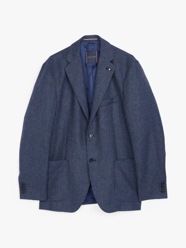 Tommy Hilfiger Sakko mit Hahnentrittkaro und hohem Wollanteil BLUE Fashion