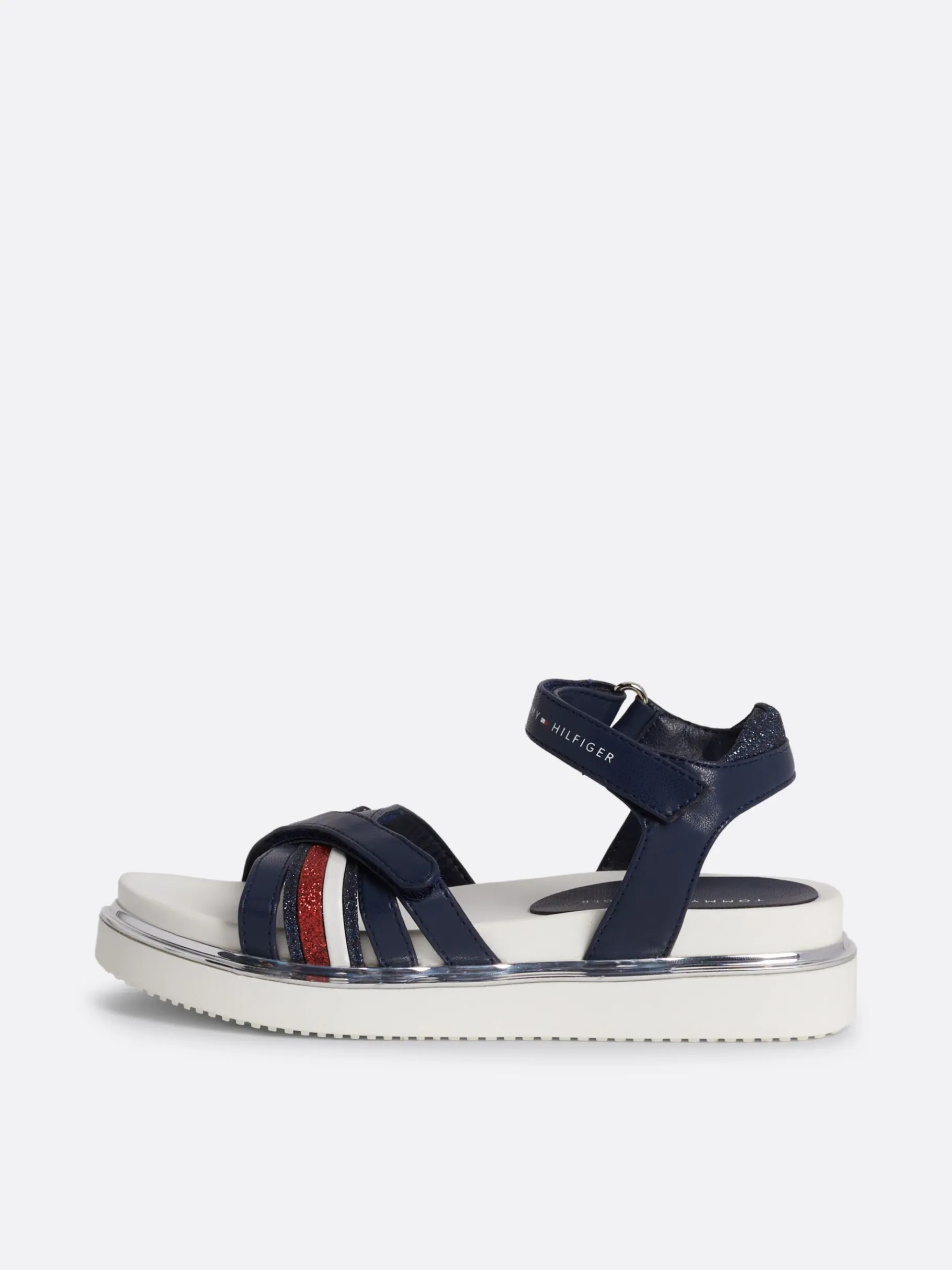 Tommy Hilfiger Sandale mit Branding und Glitzer-Riemen BLUE Store