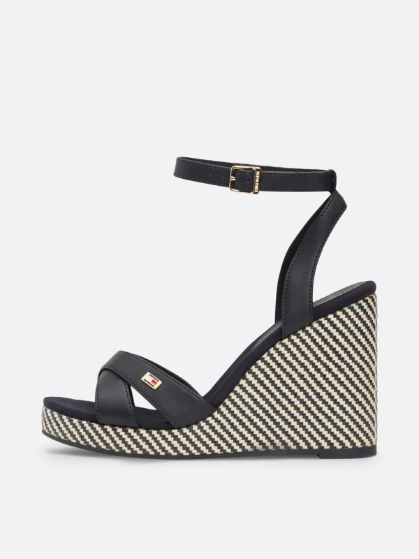 Tommy Hilfiger Sandale mit Keilabsatz und Zickzack-Streifen SPACE BLUE Store