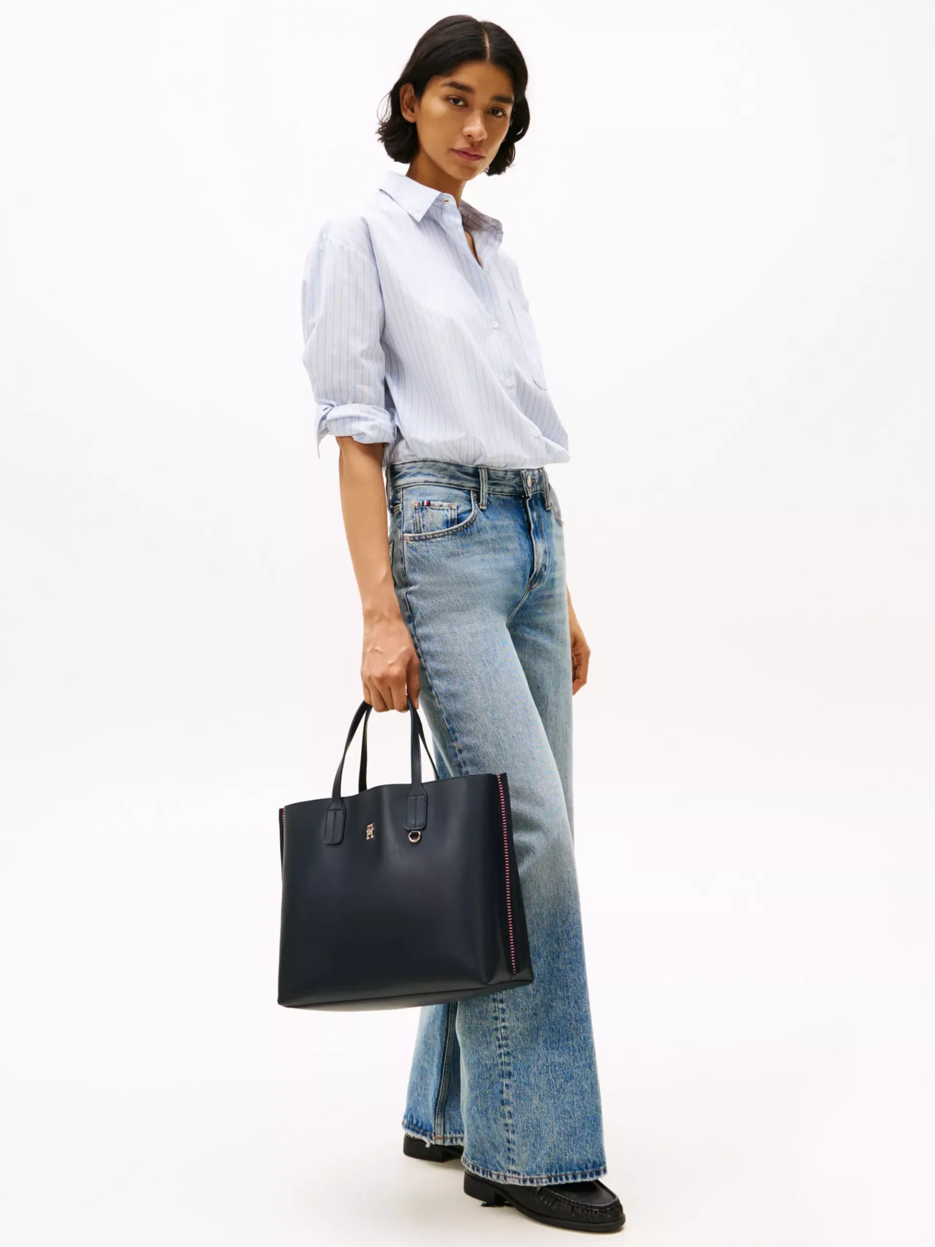 Tommy Hilfiger Satchel mit TH-Monogramm und Tommy-Tape SPACE BLUE CORP Hot