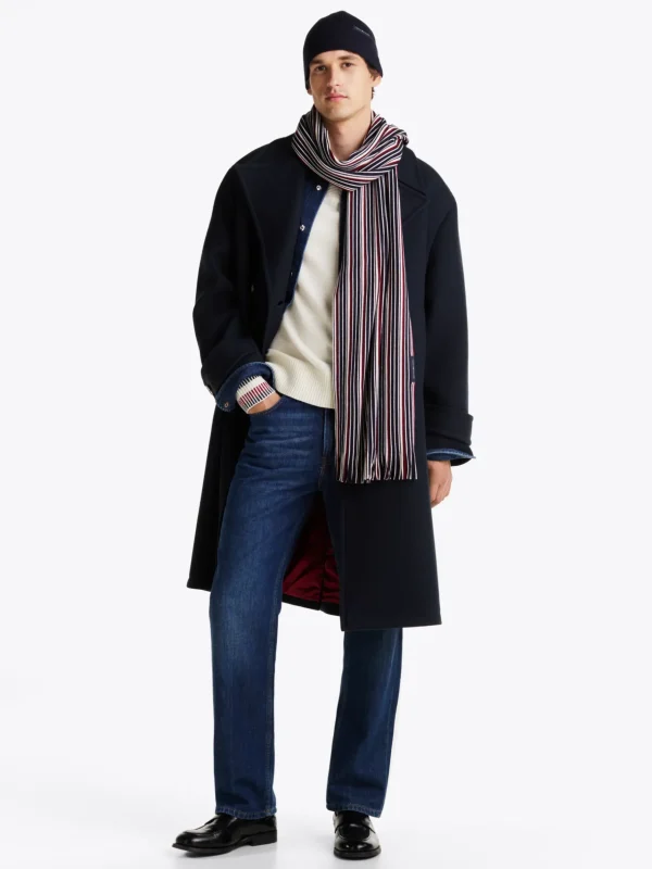 Tommy Hilfiger Schal und Beanie mit hohem Wollanteil im Set SPACE BLUE STRIPE Cheap