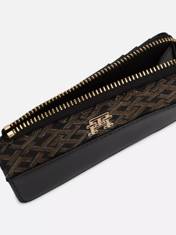 Tommy Hilfiger Schmale Brieftasche mit Jacquard BLACK Cheap