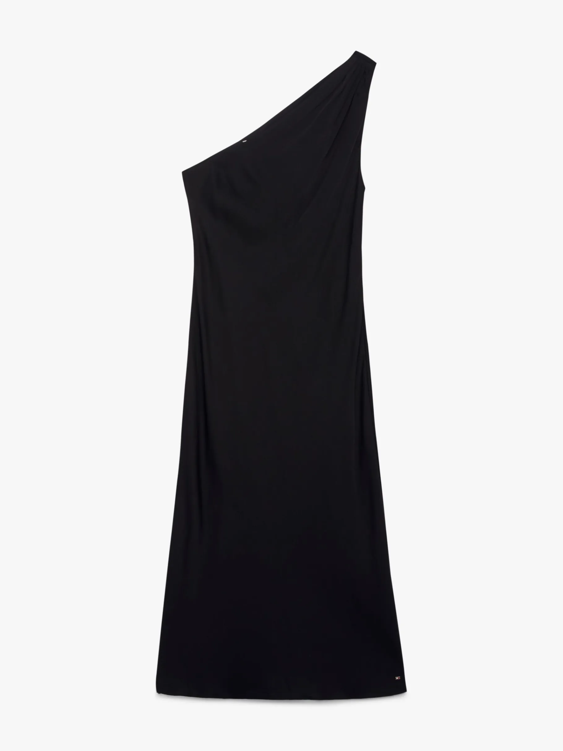 Tommy Hilfiger Schulterfreies Midikleid aus Satin BLACK Store