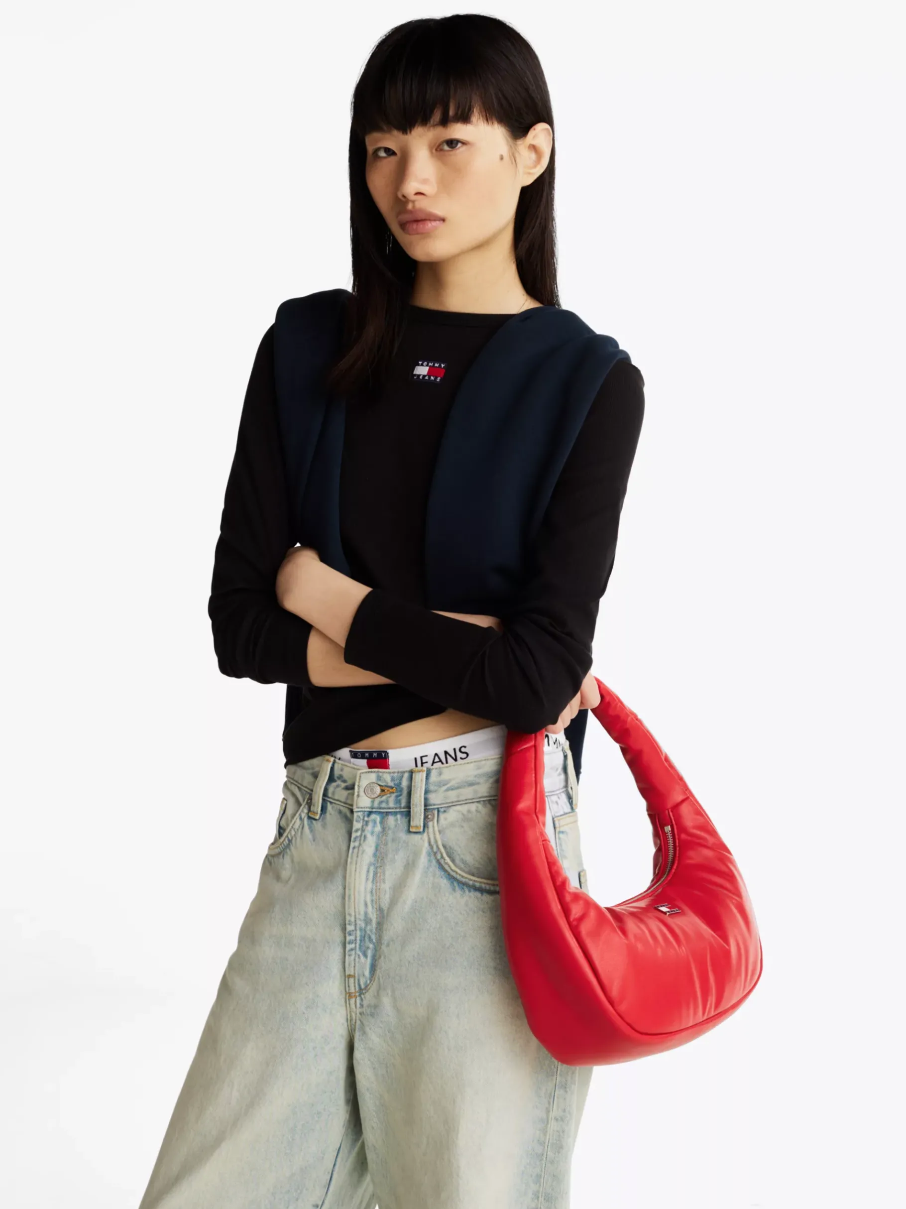 Tommy Hilfiger Schultertasche mit gepolstertem Tragegriff RED HOT Cheap