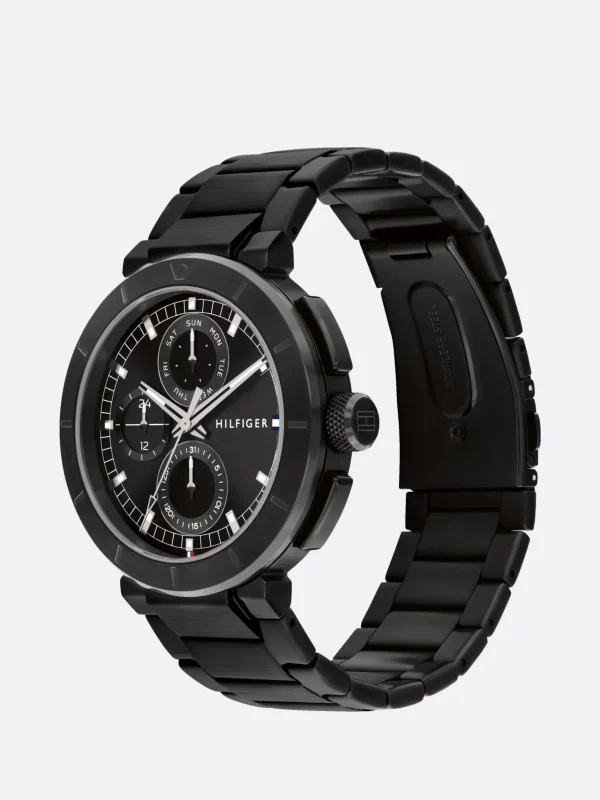 Tommy Hilfiger Schwarze ionenplattierte Edelstahl-Armbanduhr BLACK Online