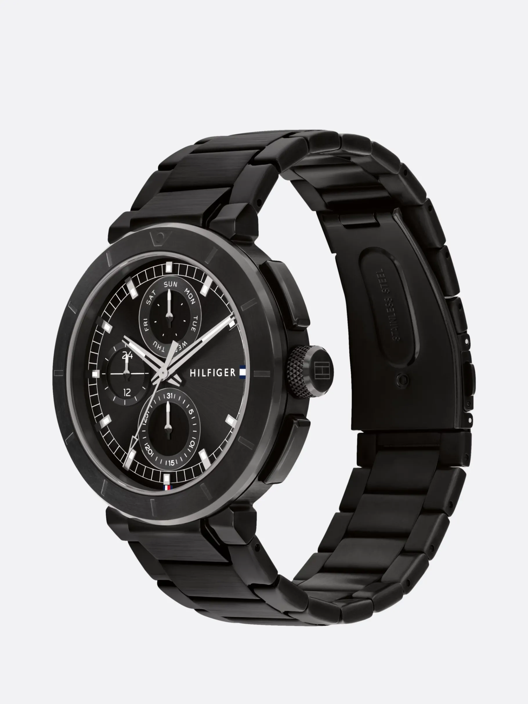 Tommy Hilfiger Schwarze ionenplattierte Edelstahl-Armbanduhr BLACK Online