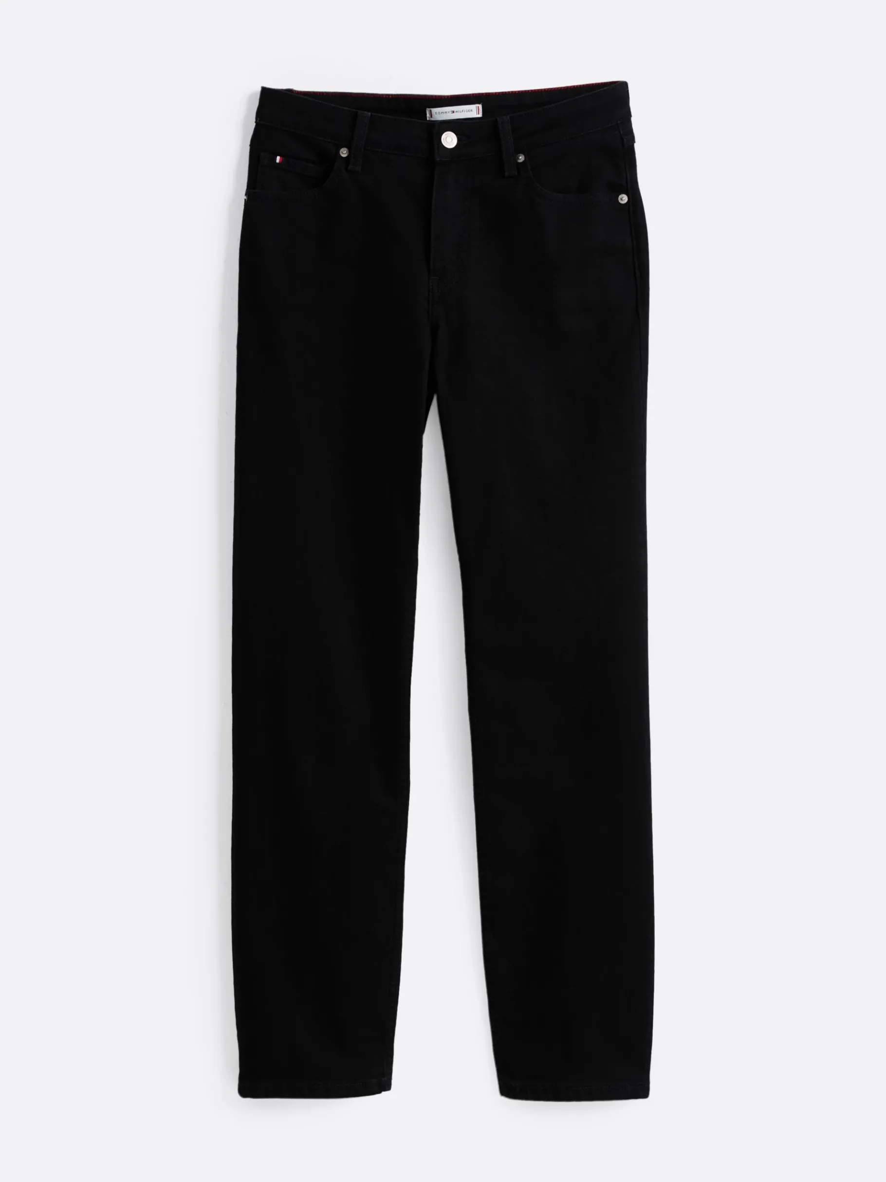 Tommy Hilfiger Schwarze Straight Jeans mit mittelhohem Bund BLACK Fashion