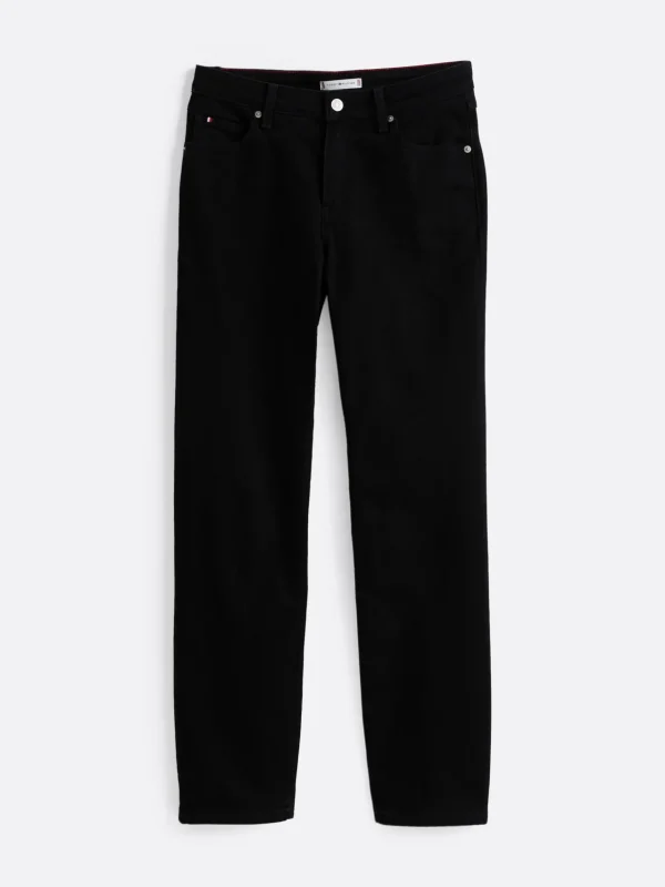 Tommy Hilfiger Schwarze Straight Jeans mit mittelhohem Bund BLACK Fashion