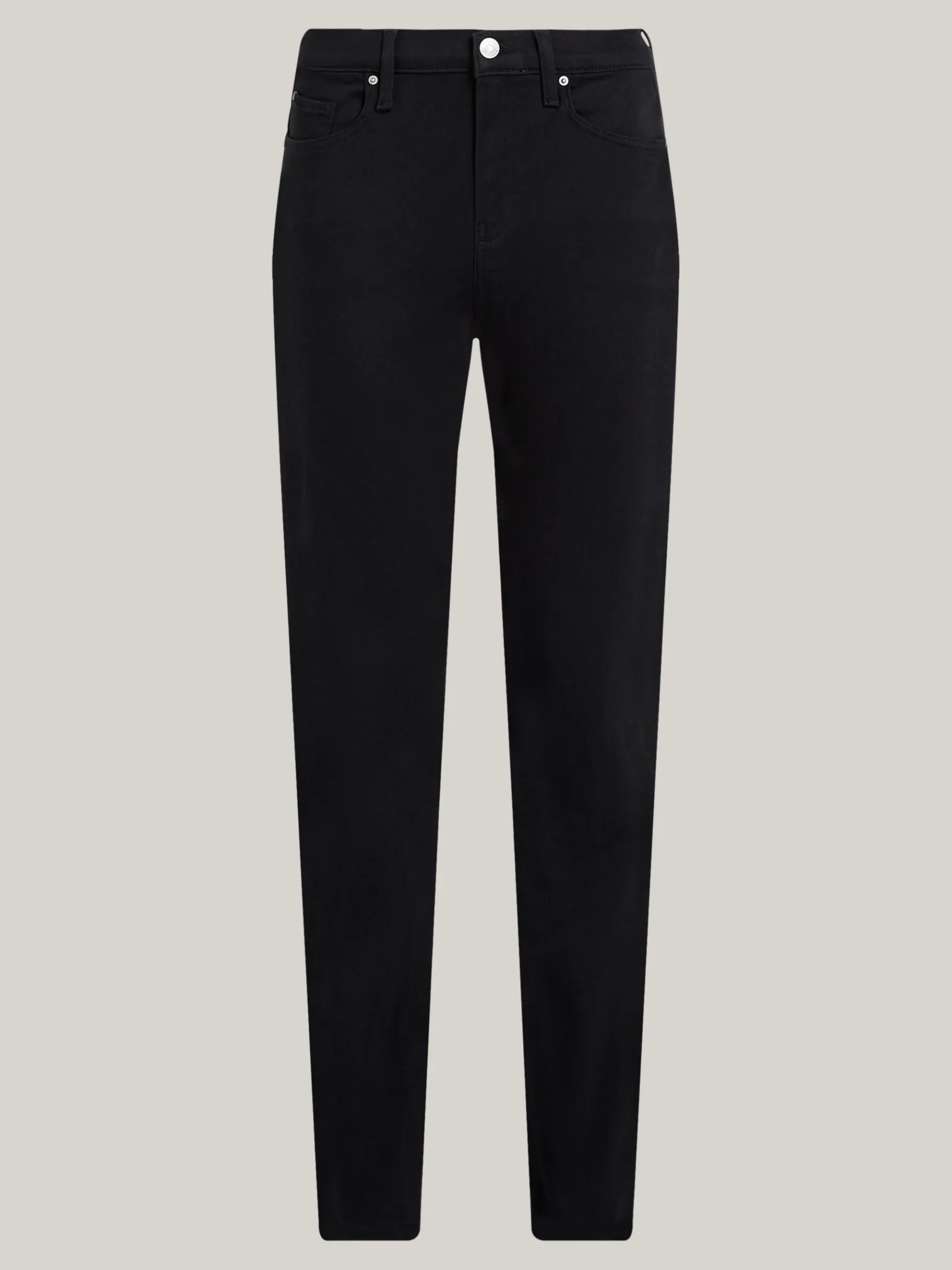 Tommy Hilfiger Schwarze Straight Jeans mit mittelhohem Bund STAY BLACK Fashion