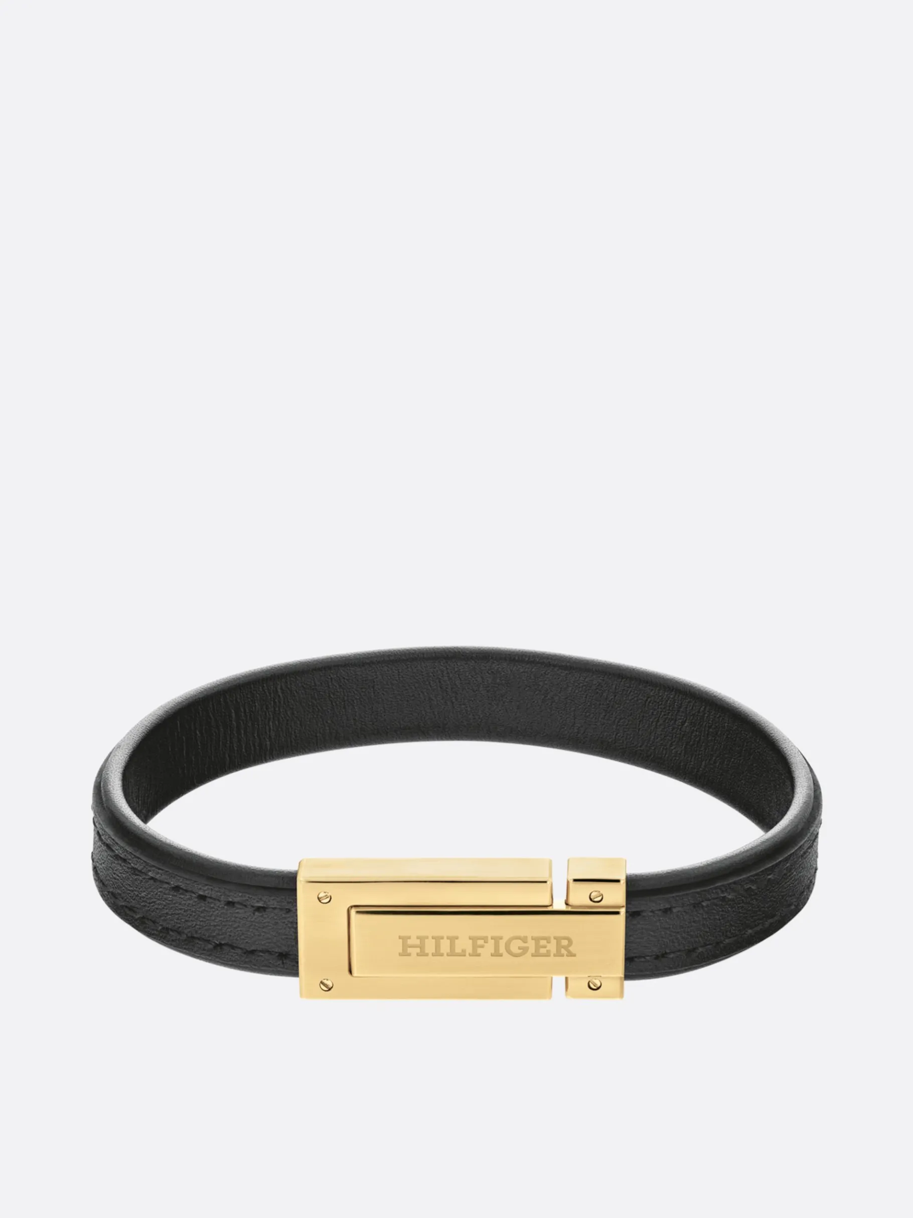Tommy Hilfiger Schwarzes Lederarmband mit Kippfaltschließe BLACK Flash Sale