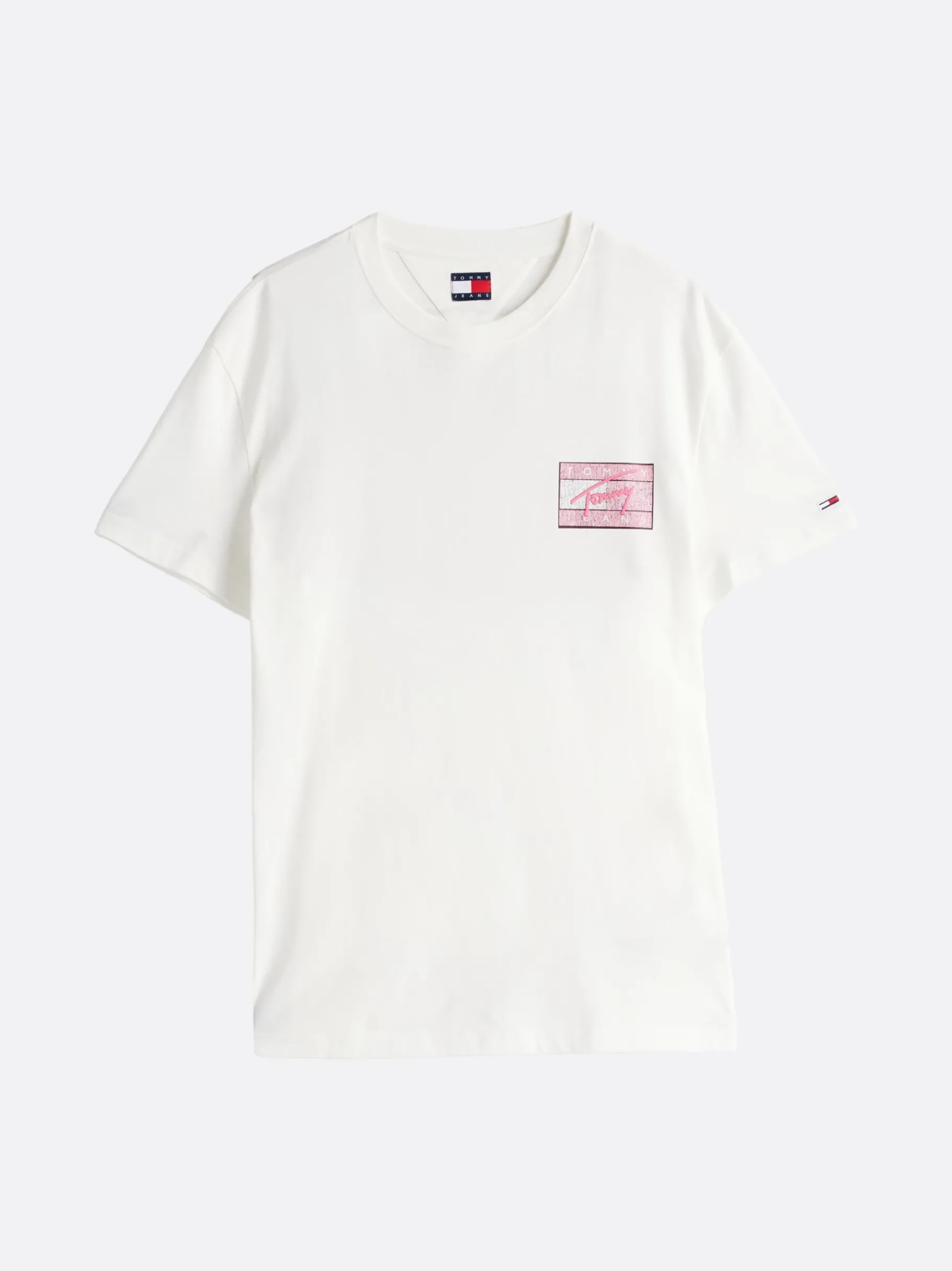 Tommy Hilfiger Signature Baumwoll-T-Shirt mit Rückenlogo ECRU Best