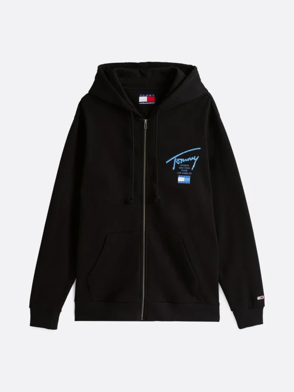Tommy Hilfiger Signature Hoodie mit Reißverschluss und Logo BLACK Online