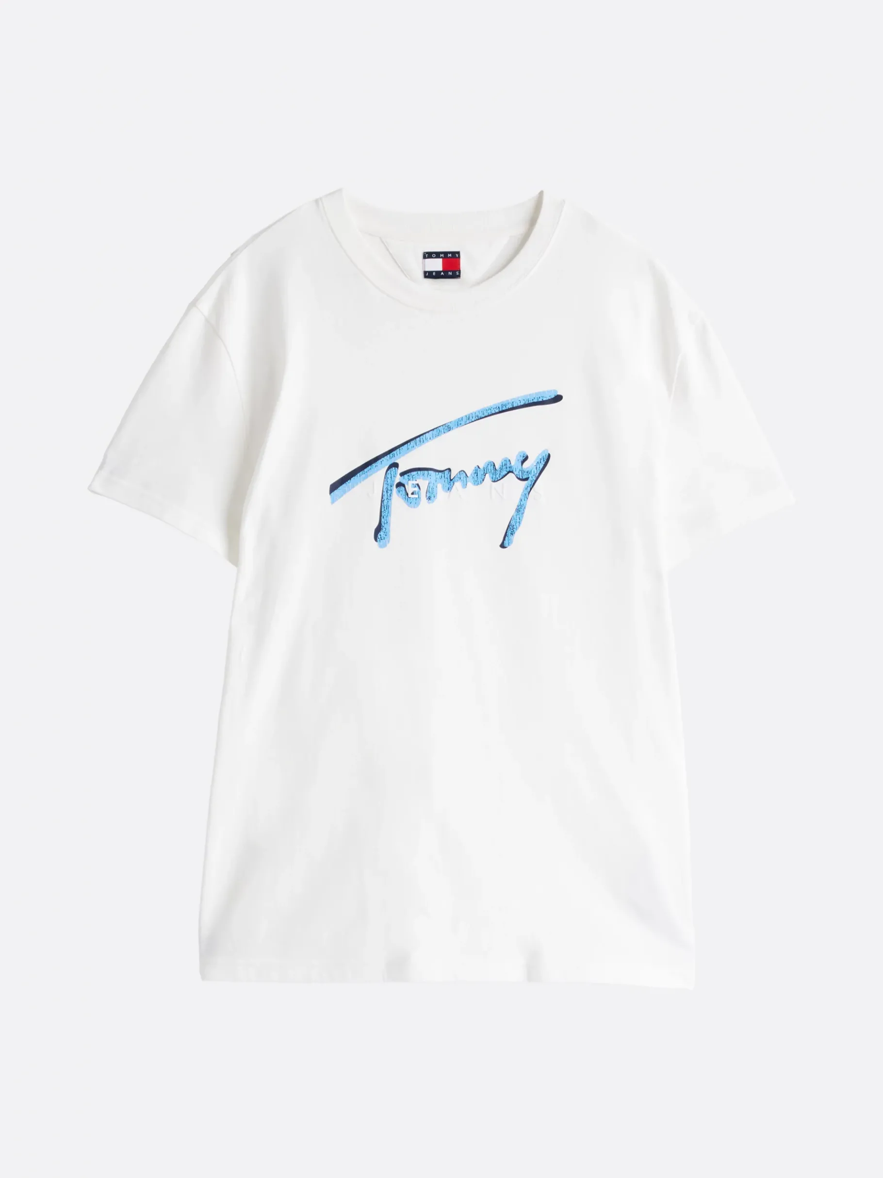 Tommy Hilfiger Signature Rundhals-T-Shirt mit Logo ECRU Best