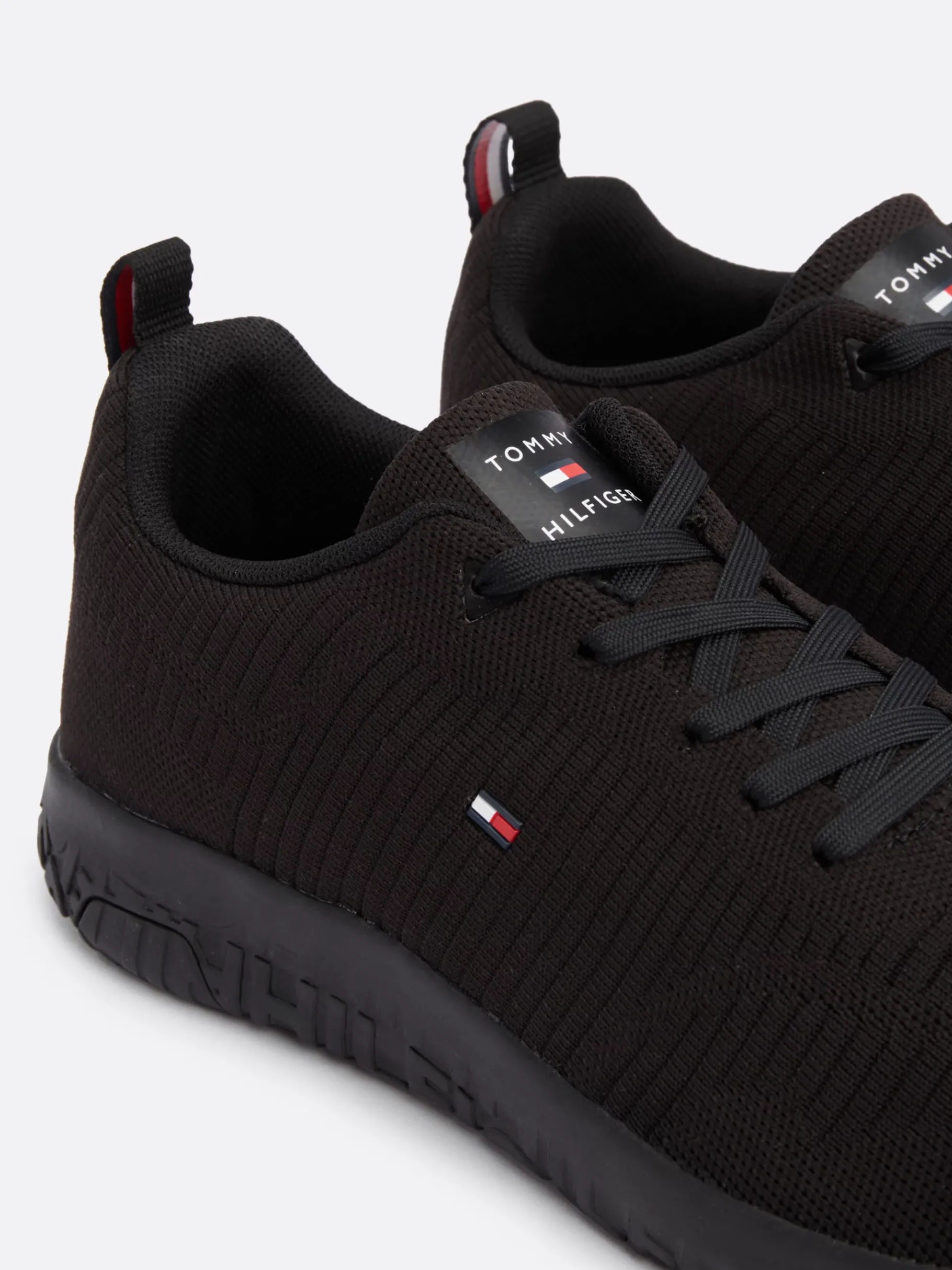 Tommy Hilfiger Signature Strick-Sneaker BLACK Discount