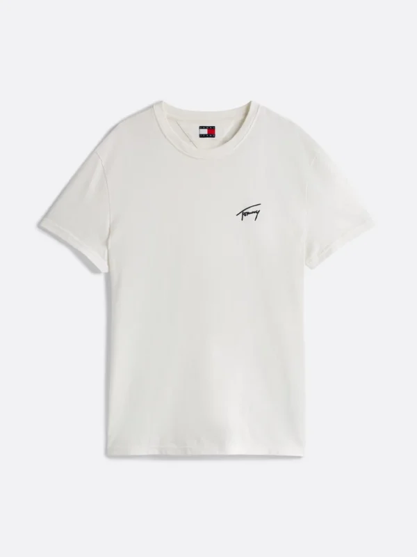 Tommy Hilfiger Signature T-Shirt mit Logo-Stickerei ECRU Online