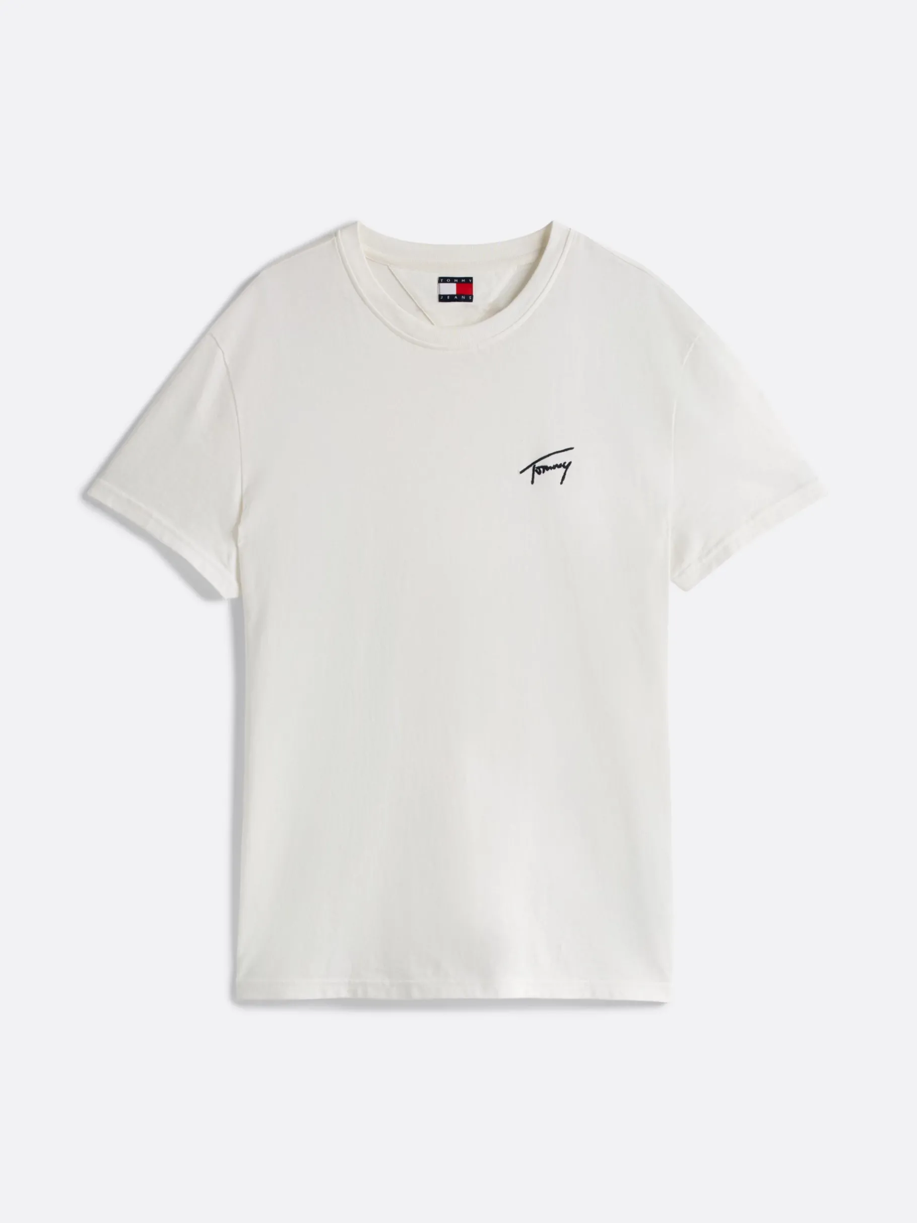 Tommy Hilfiger Signature T-Shirt mit Logo-Stickerei ECRU Online