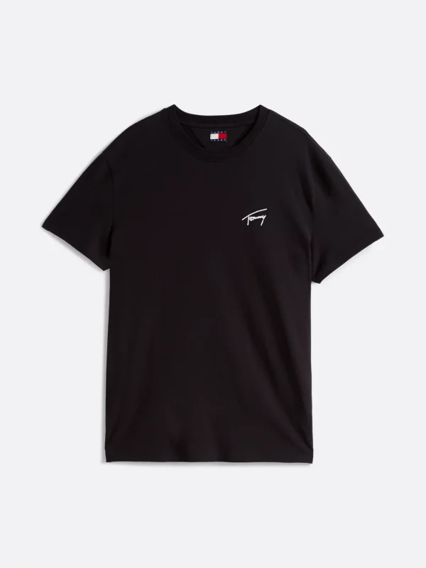 Tommy Hilfiger Signature T-Shirt mit Logo-Stickerei BLACK Hot