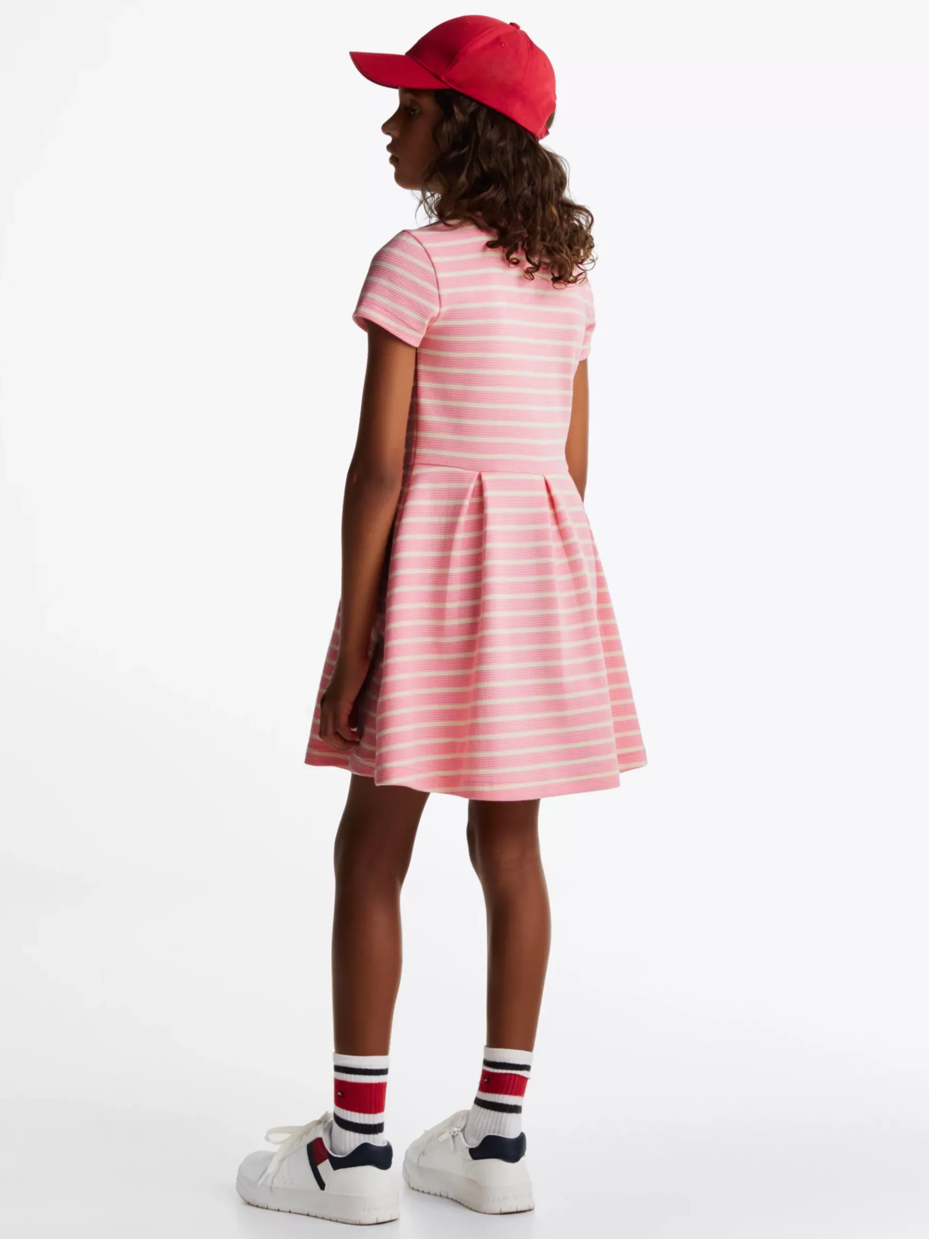 Tommy Hilfiger Skater-Kleid mit Fit-and-Flare-Passform PINK SUGAR CALICO STRIPE Hot