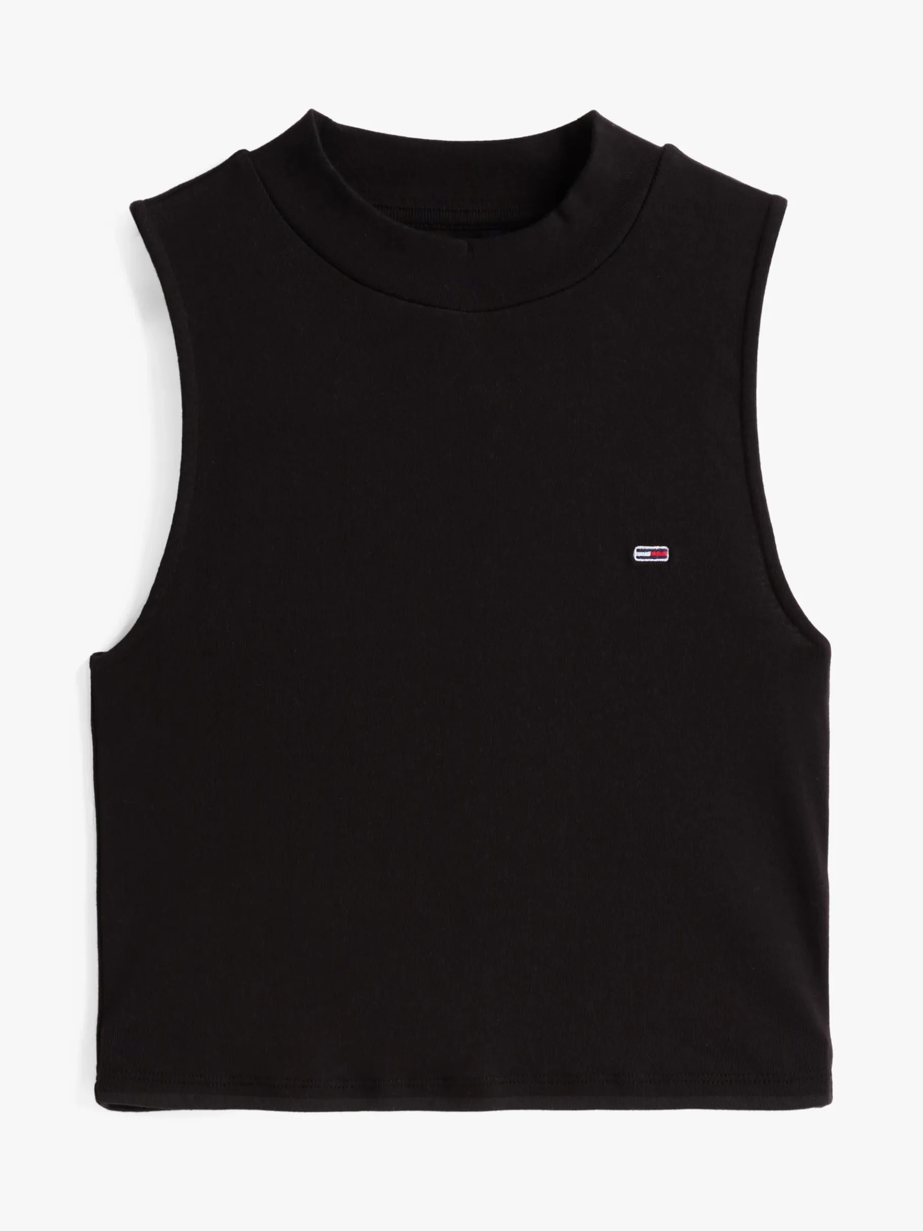Tommy Hilfiger Slim Cropped Fit Tanktop mit Mock Neck BLACK Discount