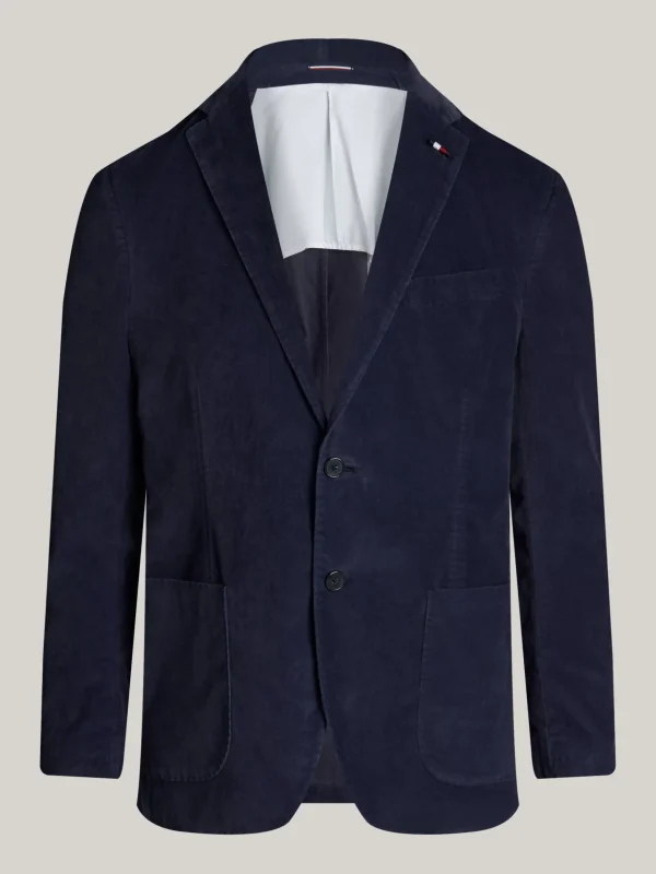 Tommy Hilfiger Slim Fit Anzug aus Samt im Washed-Design BLUE Hot