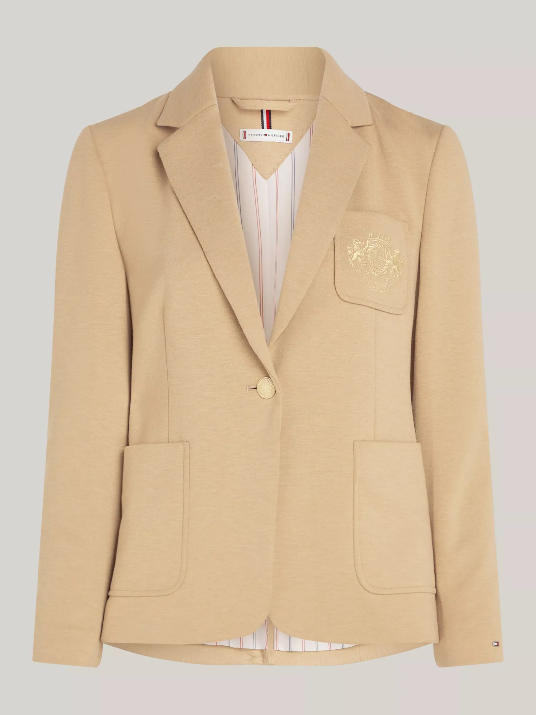 Tommy Hilfiger Slim Fit Blazer mit Stickerei auf der Tasche CLASSIC KHAKI New