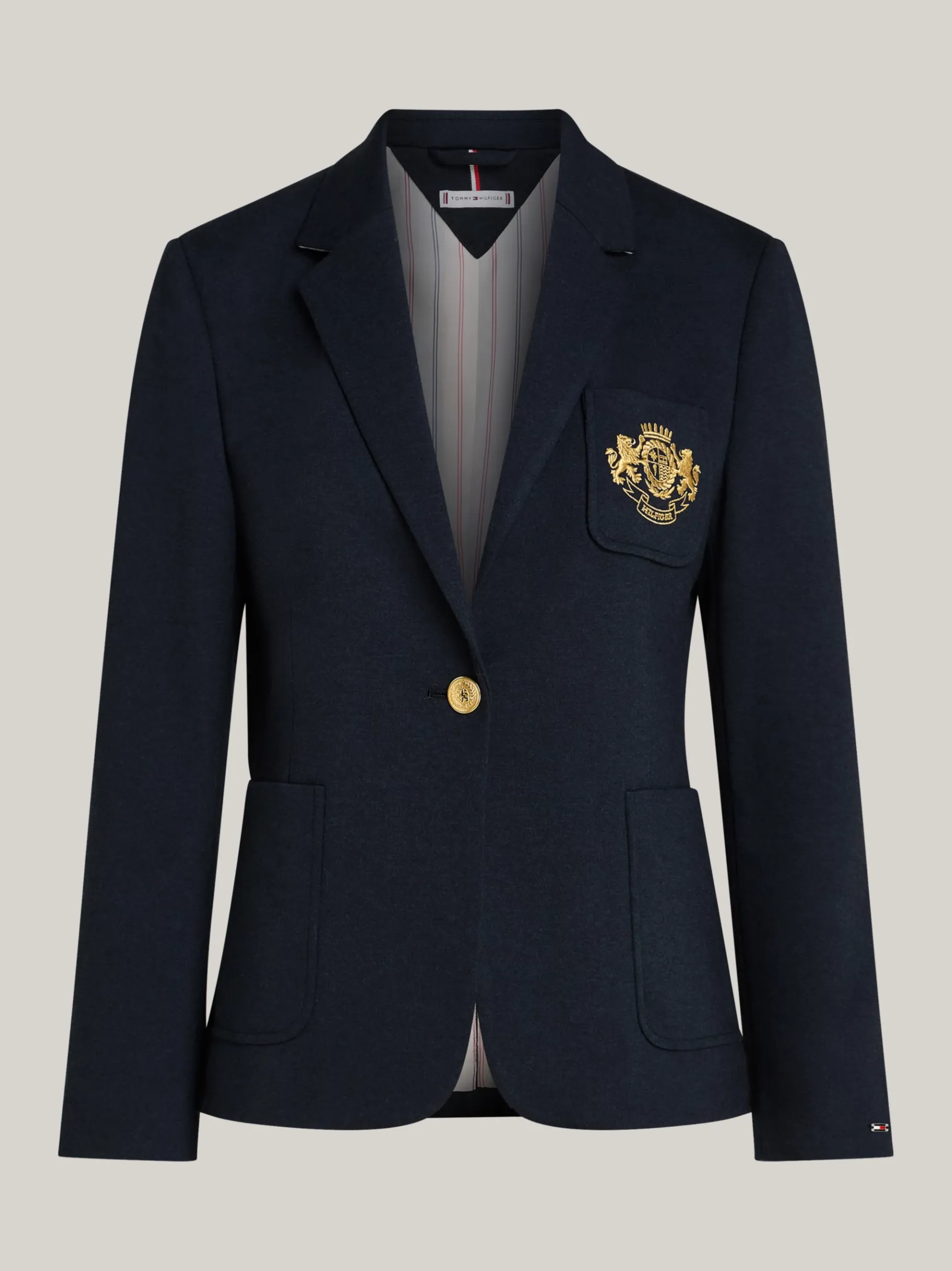 Tommy Hilfiger Slim Fit Blazer mit Stickerei auf der Tasche DESERT SKY Online