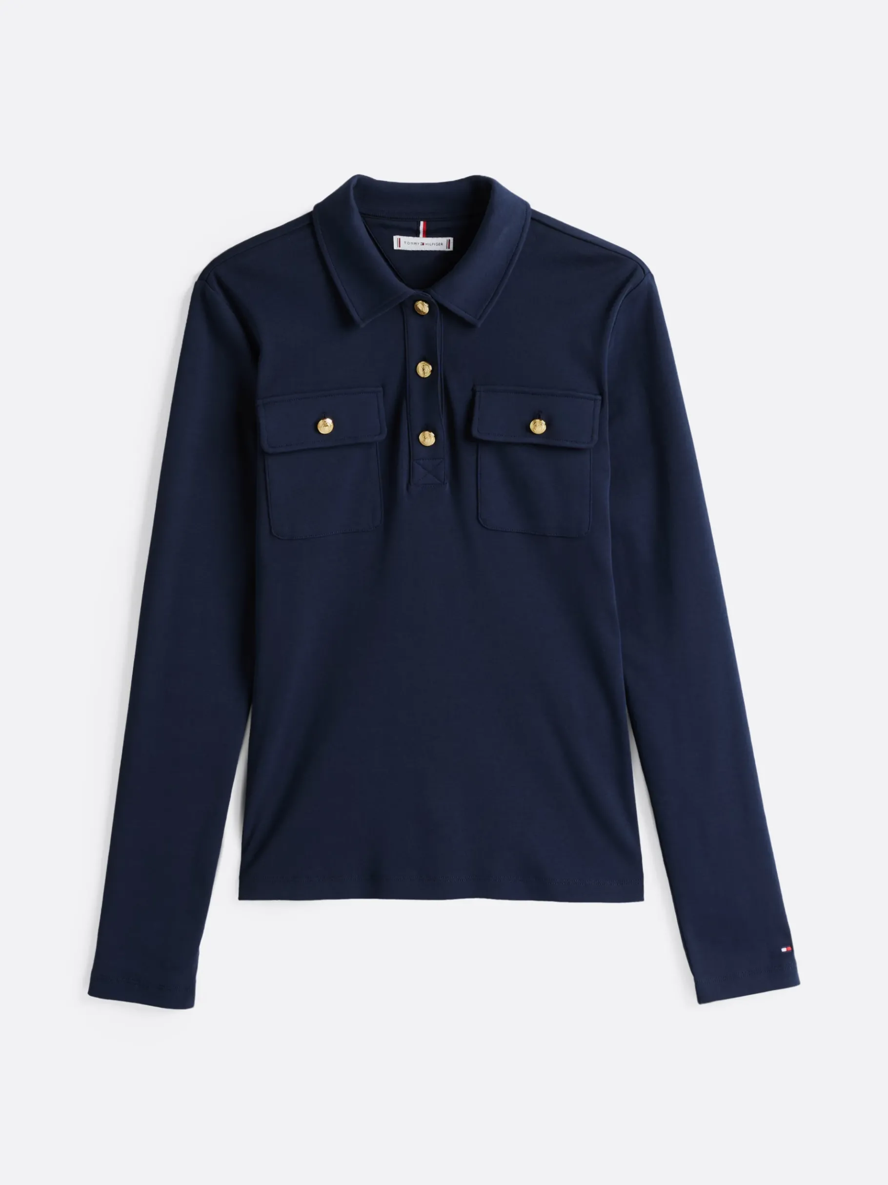 Tommy Hilfiger Slim Fit Langarm-Poloshirt DARK NIGHT NAVY Flash Sale