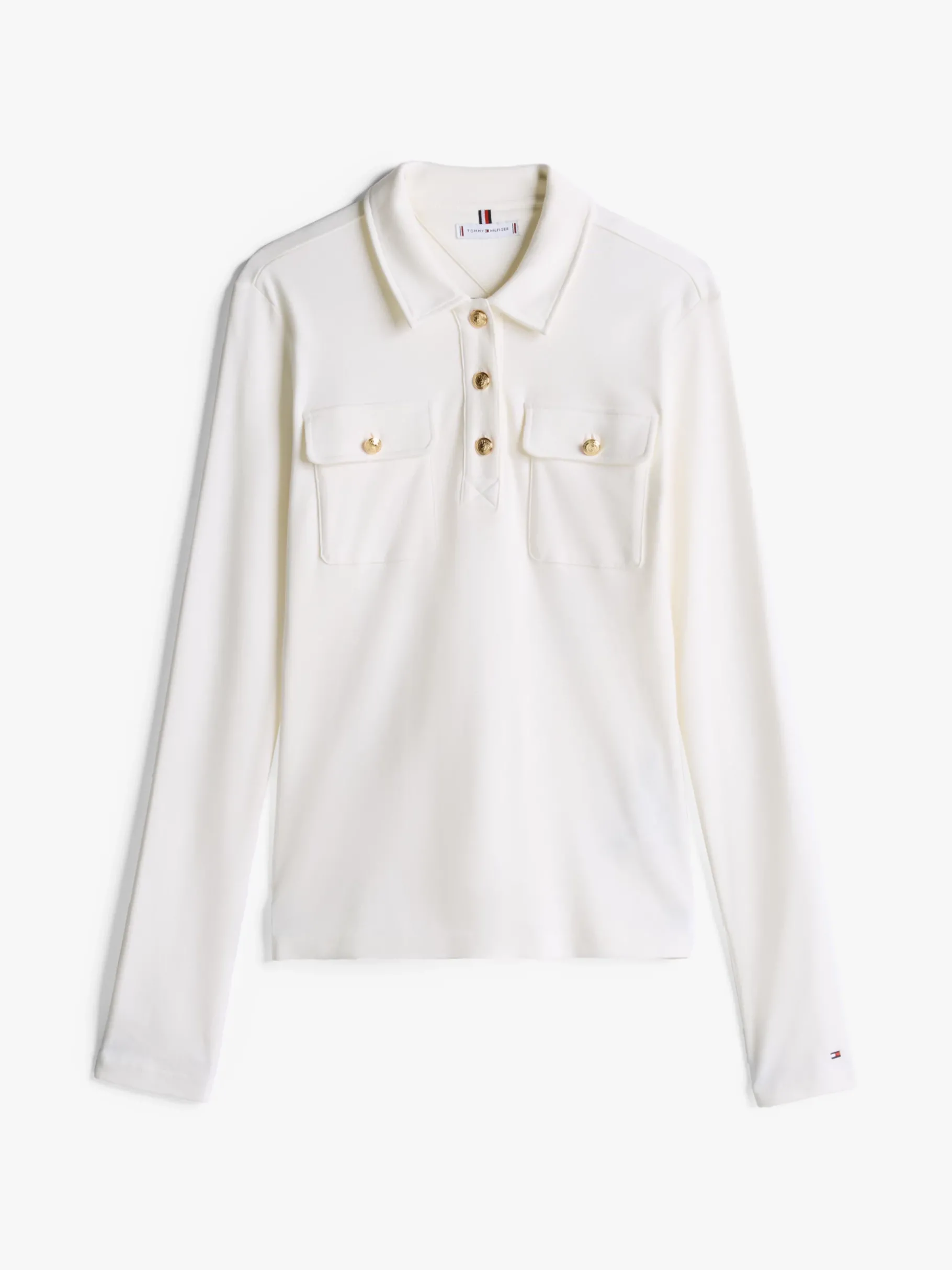 Tommy Hilfiger Slim Fit Langarm-Poloshirt IVORY PETAL Cheap