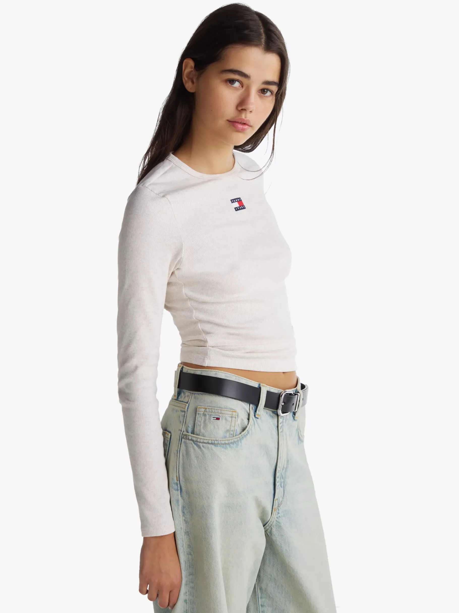 Tommy Hilfiger Slim Fit Langarmshirt OAT MARL HTR Outlet