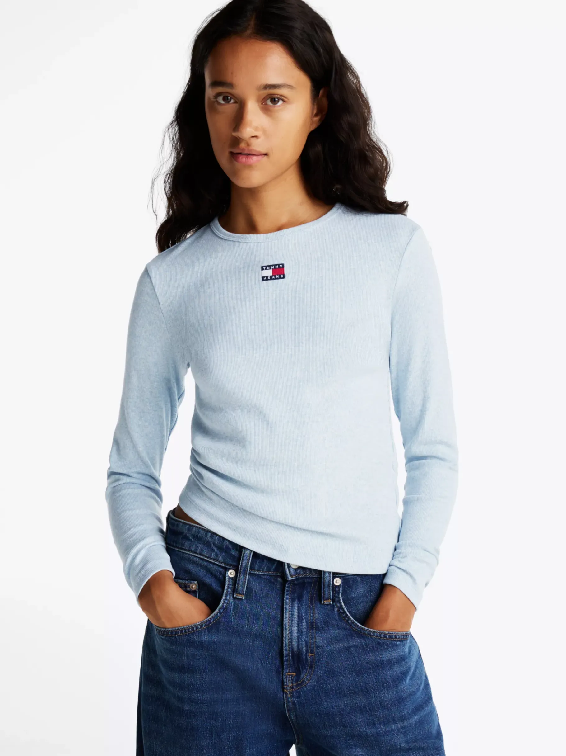 Tommy Hilfiger Slim Fit Langarmshirt SWEET BLUE HTR Hot