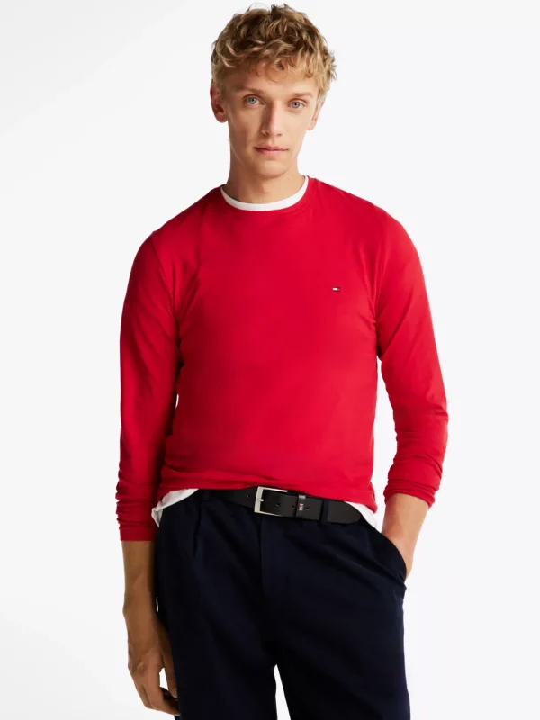 Tommy Hilfiger Slim Fit Langarmshirt MEDIUM RED Cheap