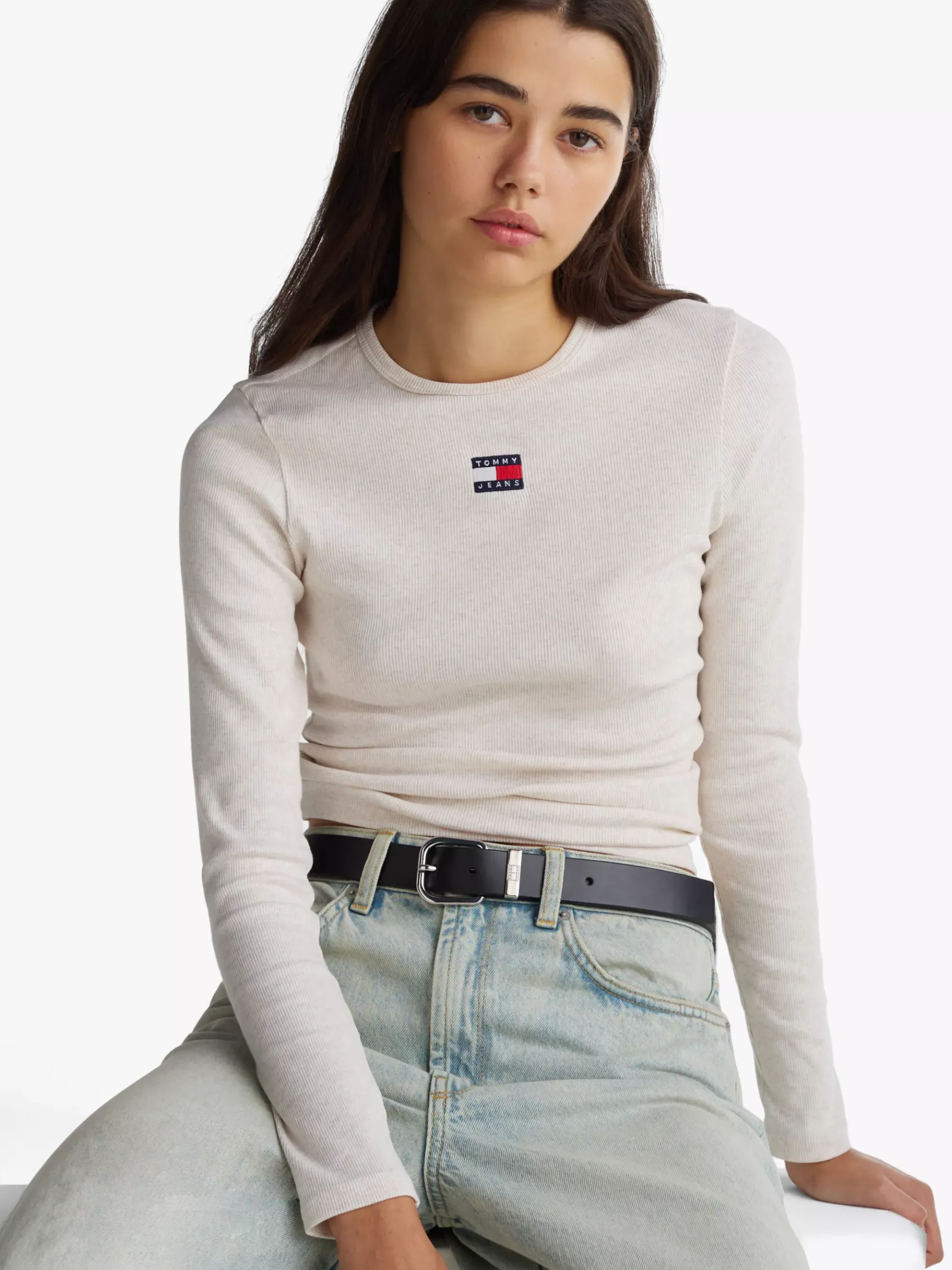 Tommy Hilfiger Slim Fit Langarmshirt OAT MARL HTR Outlet