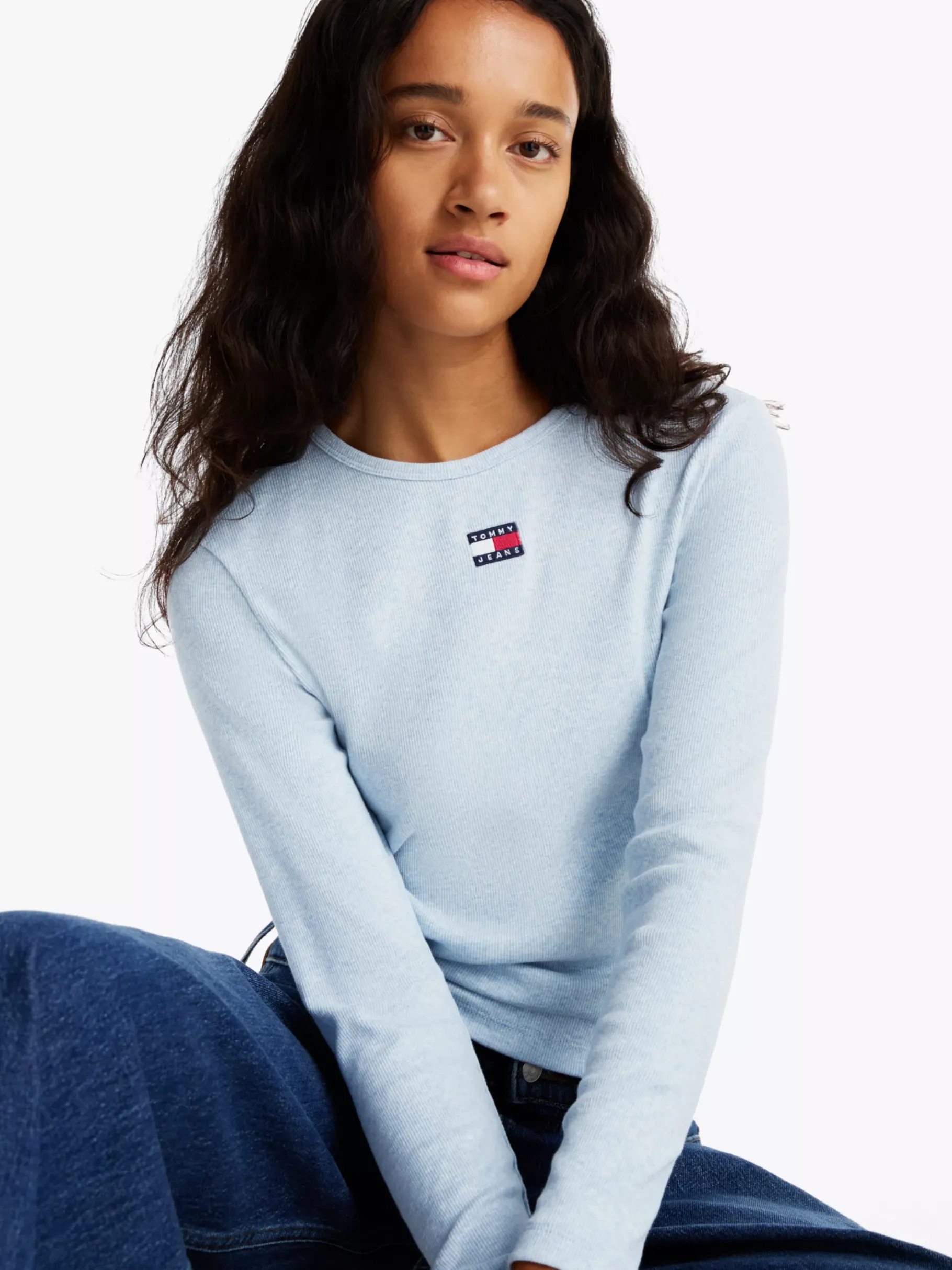 Tommy Hilfiger Slim Fit Langarmshirt SWEET BLUE HTR Hot