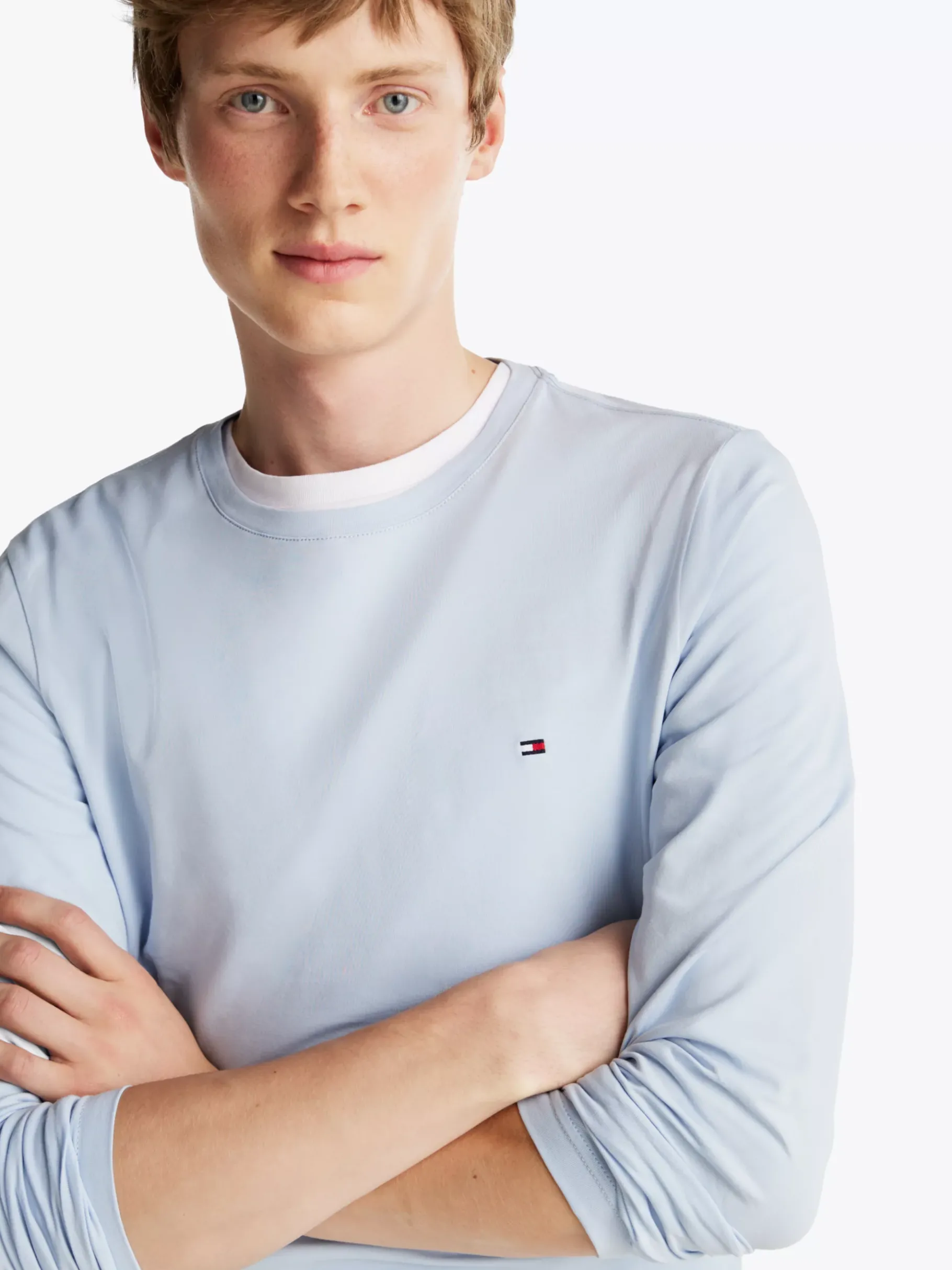 Tommy Hilfiger Slim Fit Langarmshirt BREEZY BLUE Fashion